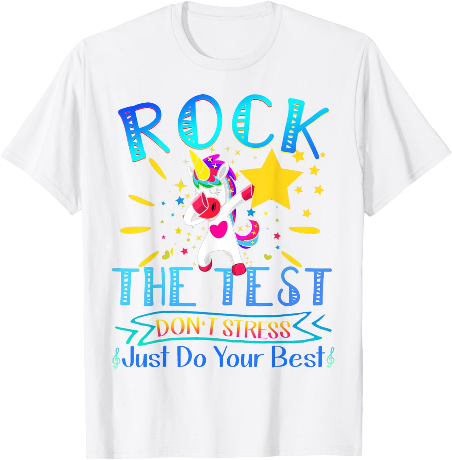 Rock The Test Teacher Test Day Testing Day Funny Teacher T-Shirt