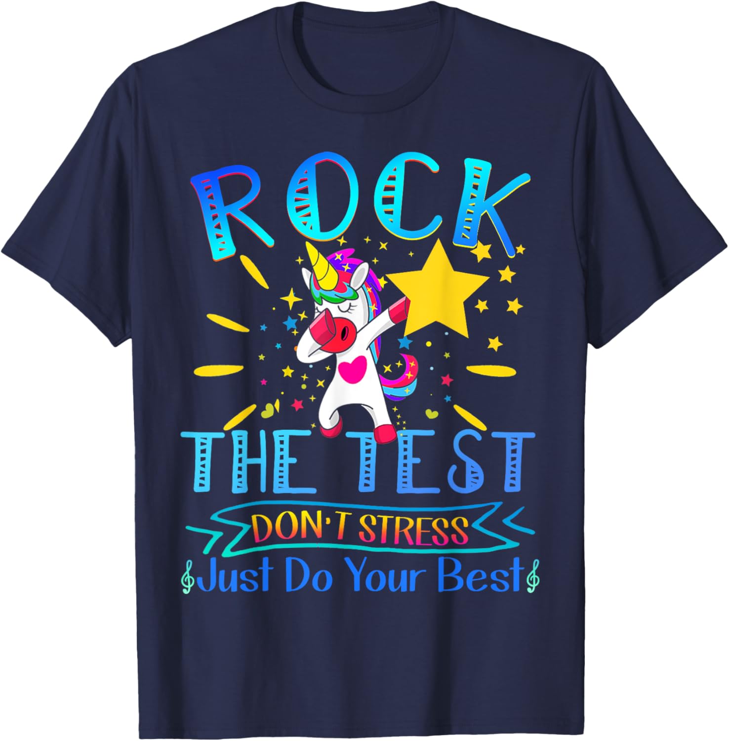 Rock The Test Teacher Test Day Testing Day Funny Teacher T-Shirt
