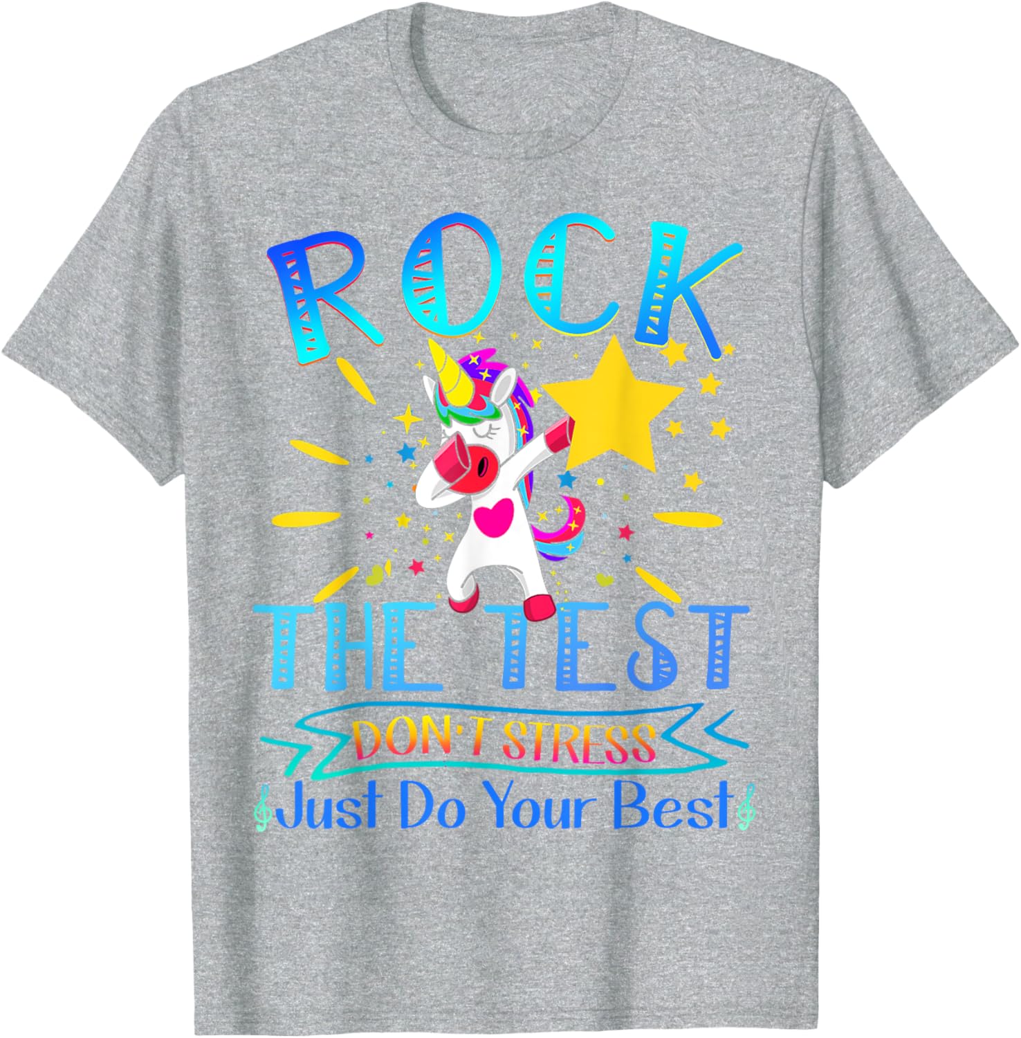 Rock The Test Teacher Test Day Testing Day Funny Teacher T-Shirt