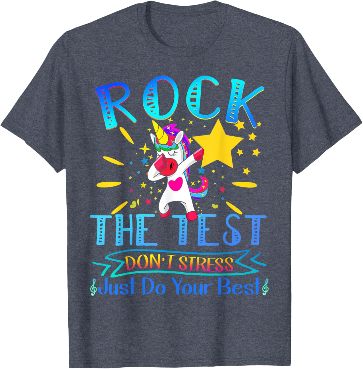 Rock The Test Teacher Test Day Testing Day Funny Teacher T-Shirt