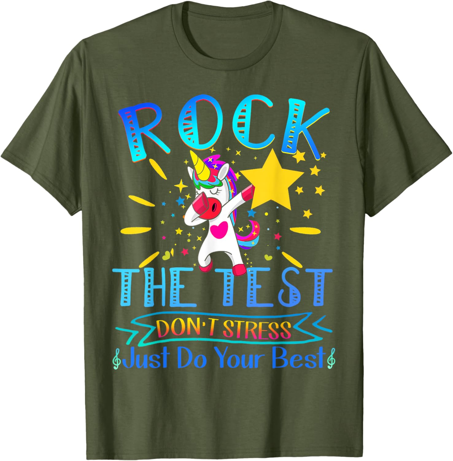 Rock The Test Teacher Test Day Testing Day Funny Teacher T-Shirt