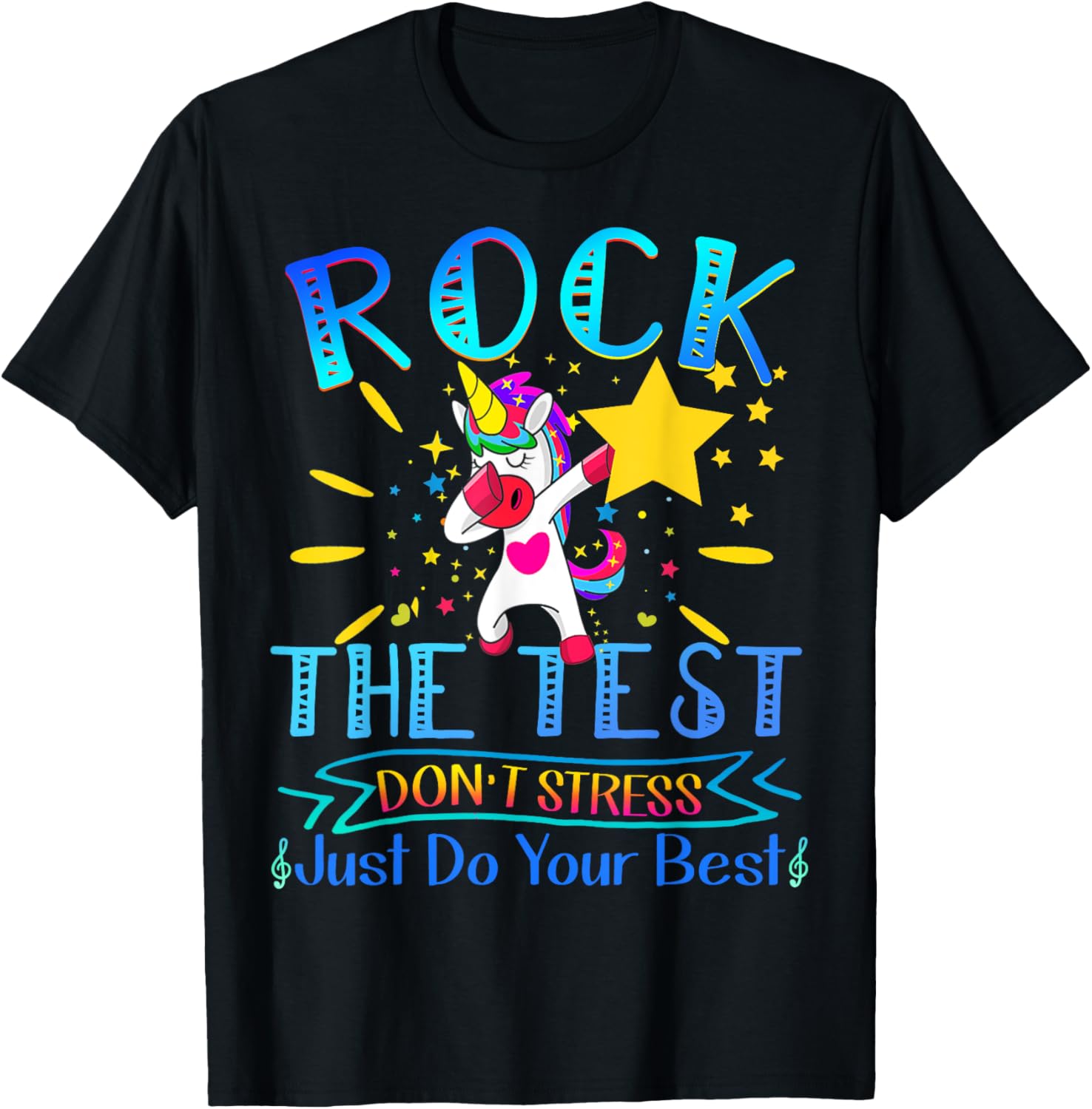 Rock The Test Teacher Test Day Testing Day Funny Teacher T-Shirt