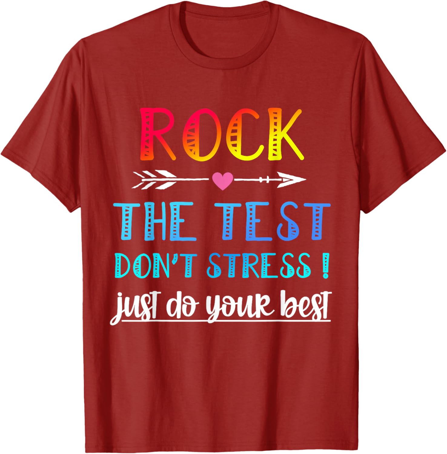 Rock The Test Teacher Test Day Testing Day Funny Teacher T-Shirt