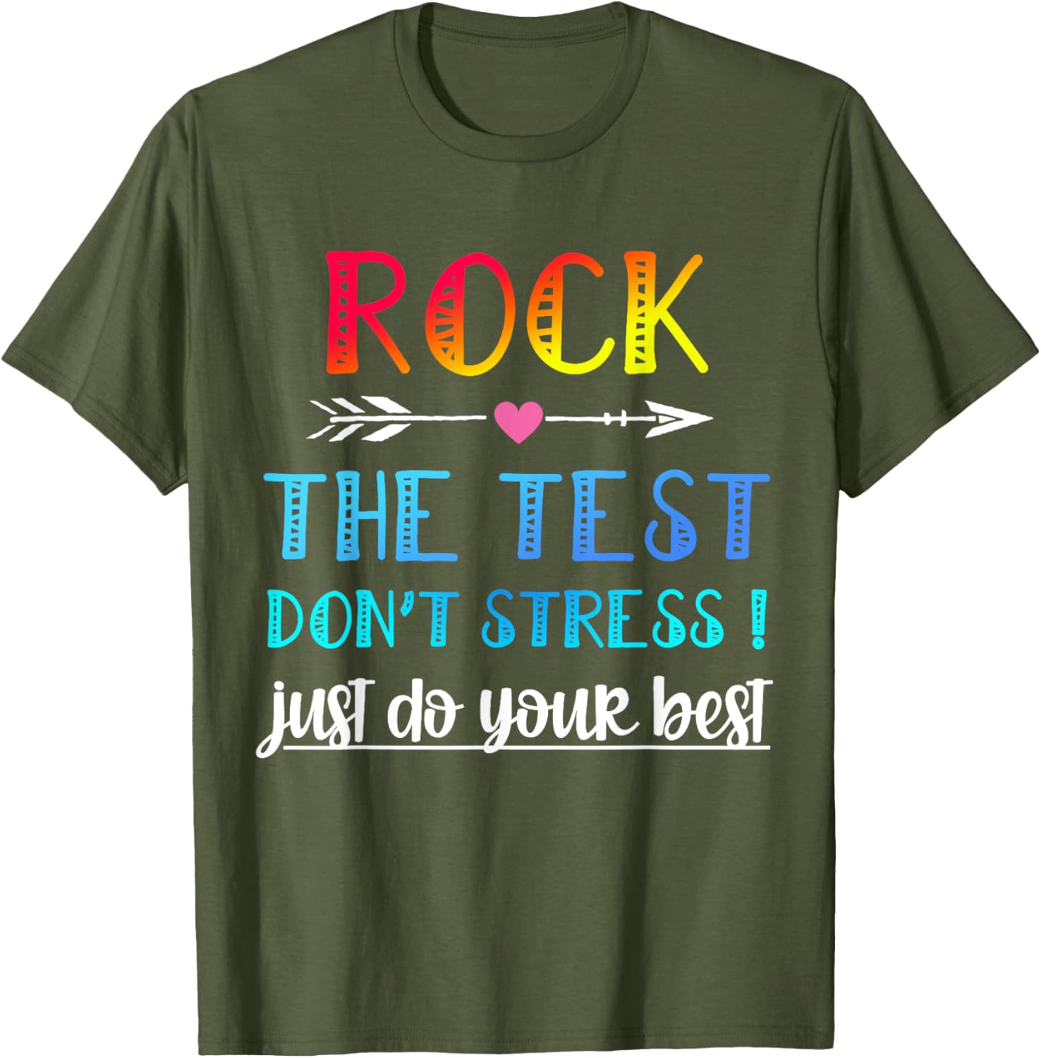 Rock The Test Teacher Test Day Testing Day Funny Teacher T-Shirt