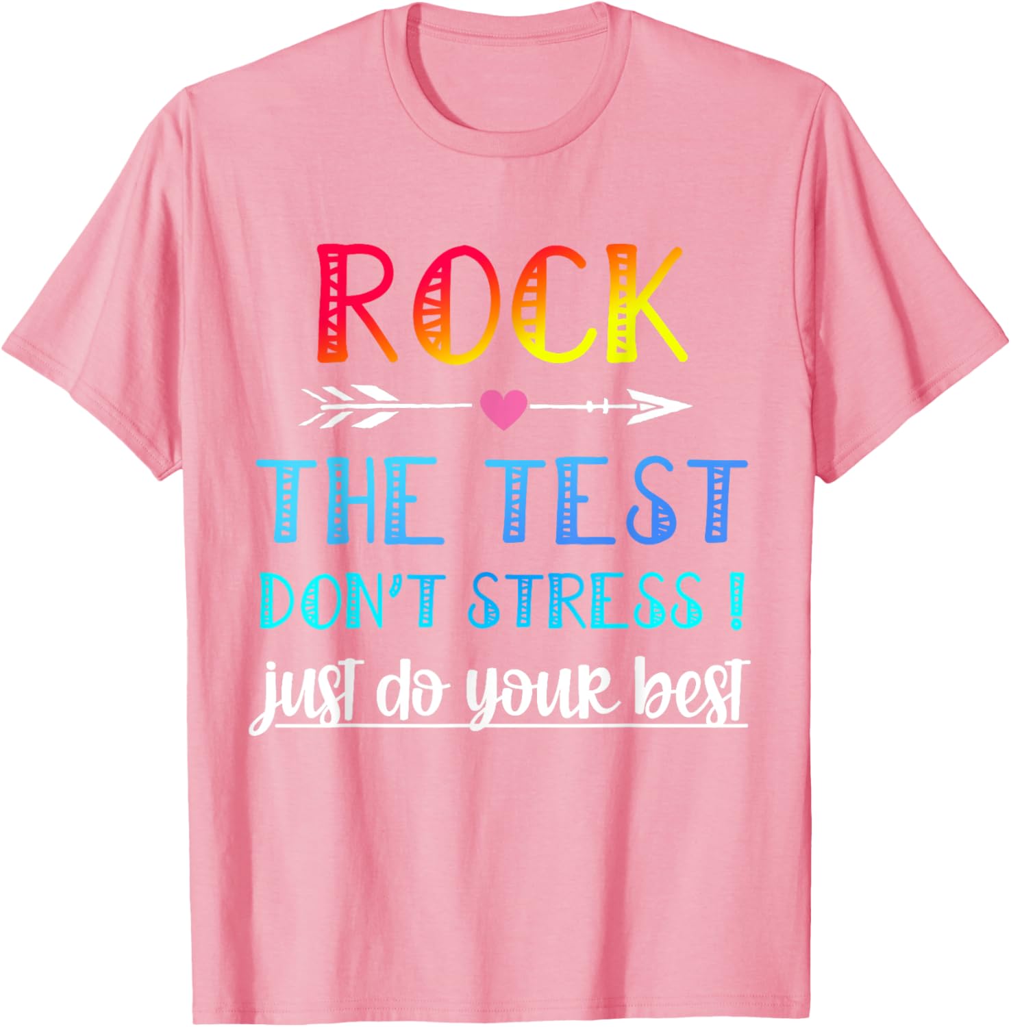 Rock The Test Teacher Test Day Testing Day Funny Teacher T-Shirt