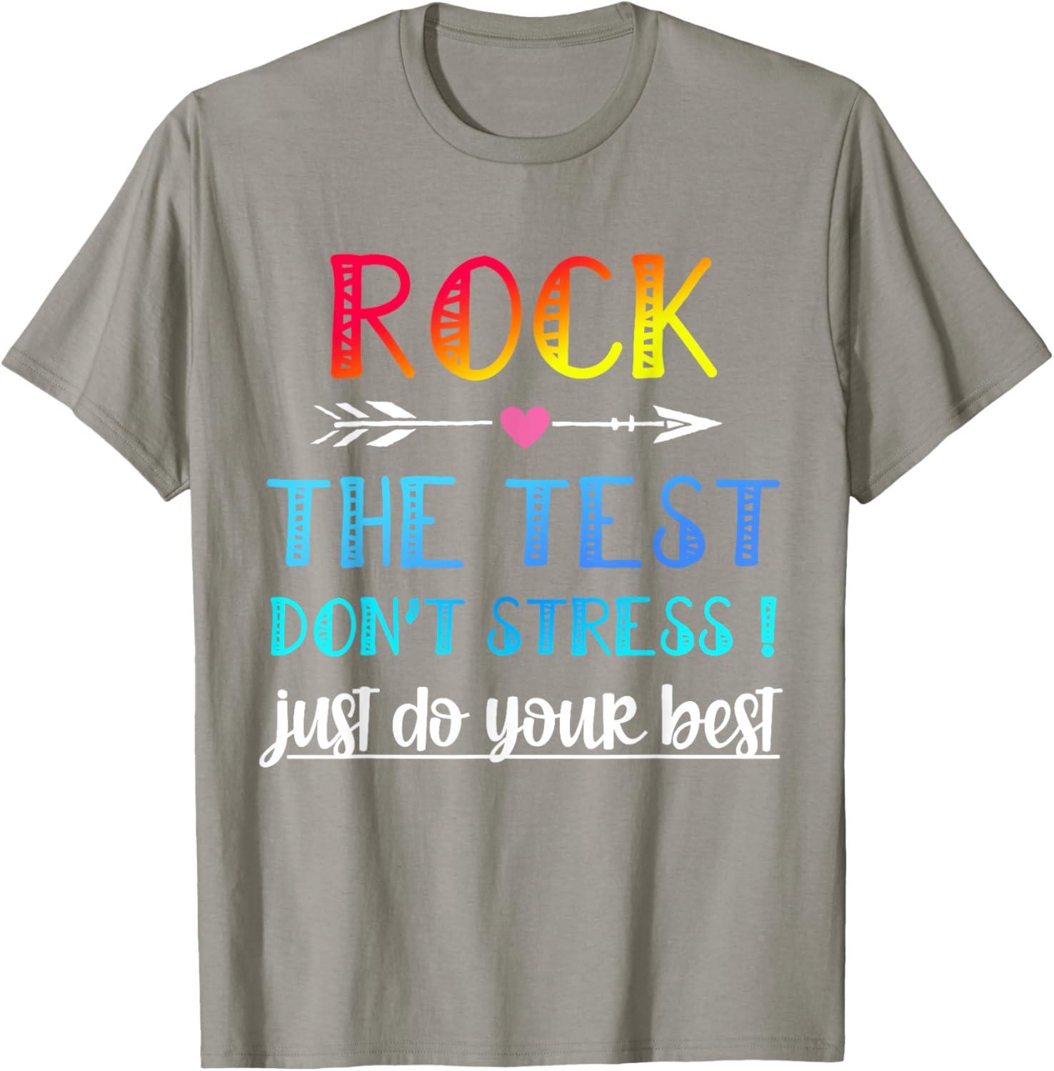 Rock The Test Teacher Test Day Testing Day Funny Teacher T-Shirt