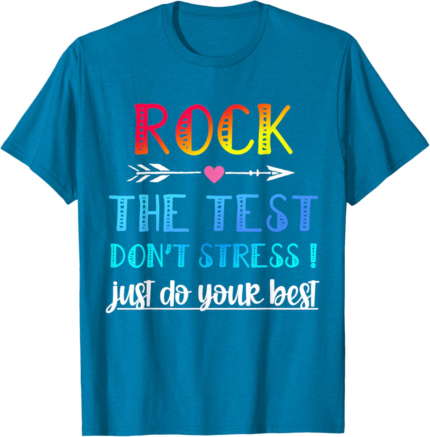 Rock The Test Teacher Test Day Testing Day Funny Teacher T-Shirt