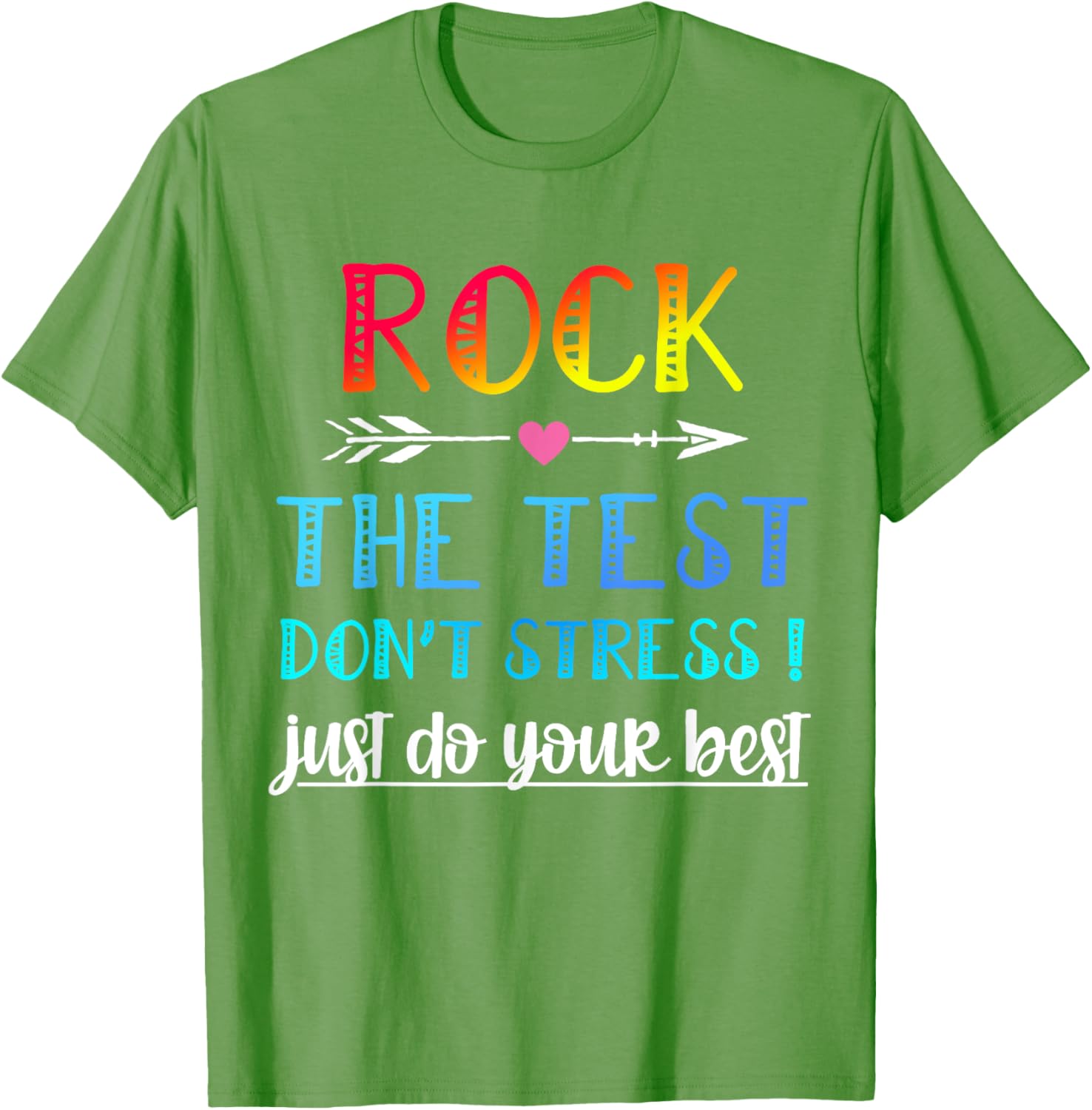 Rock The Test Teacher Test Day Testing Day Funny Teacher T-Shirt