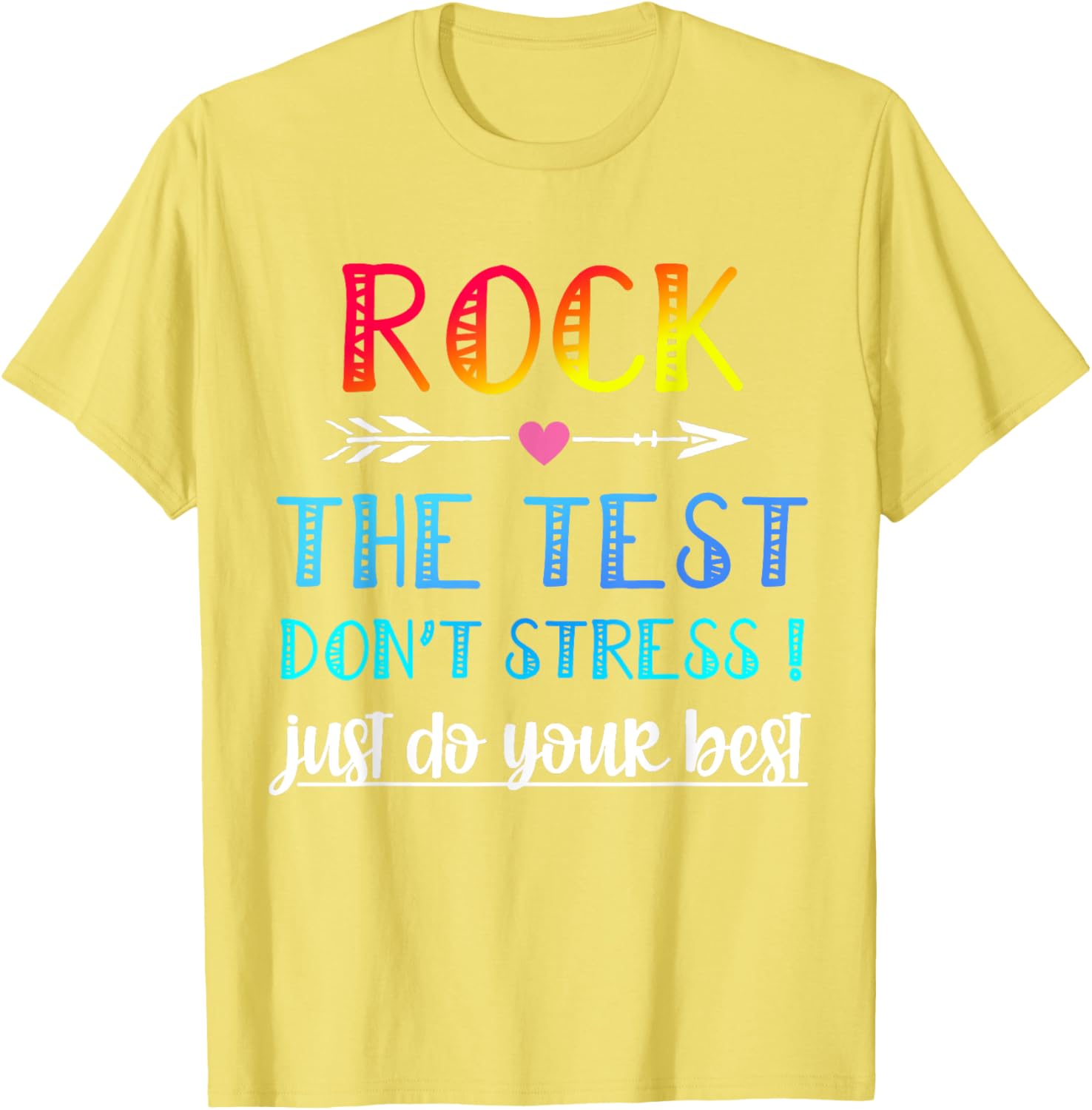 Rock The Test Teacher Test Day Testing Day Funny Teacher T-Shirt