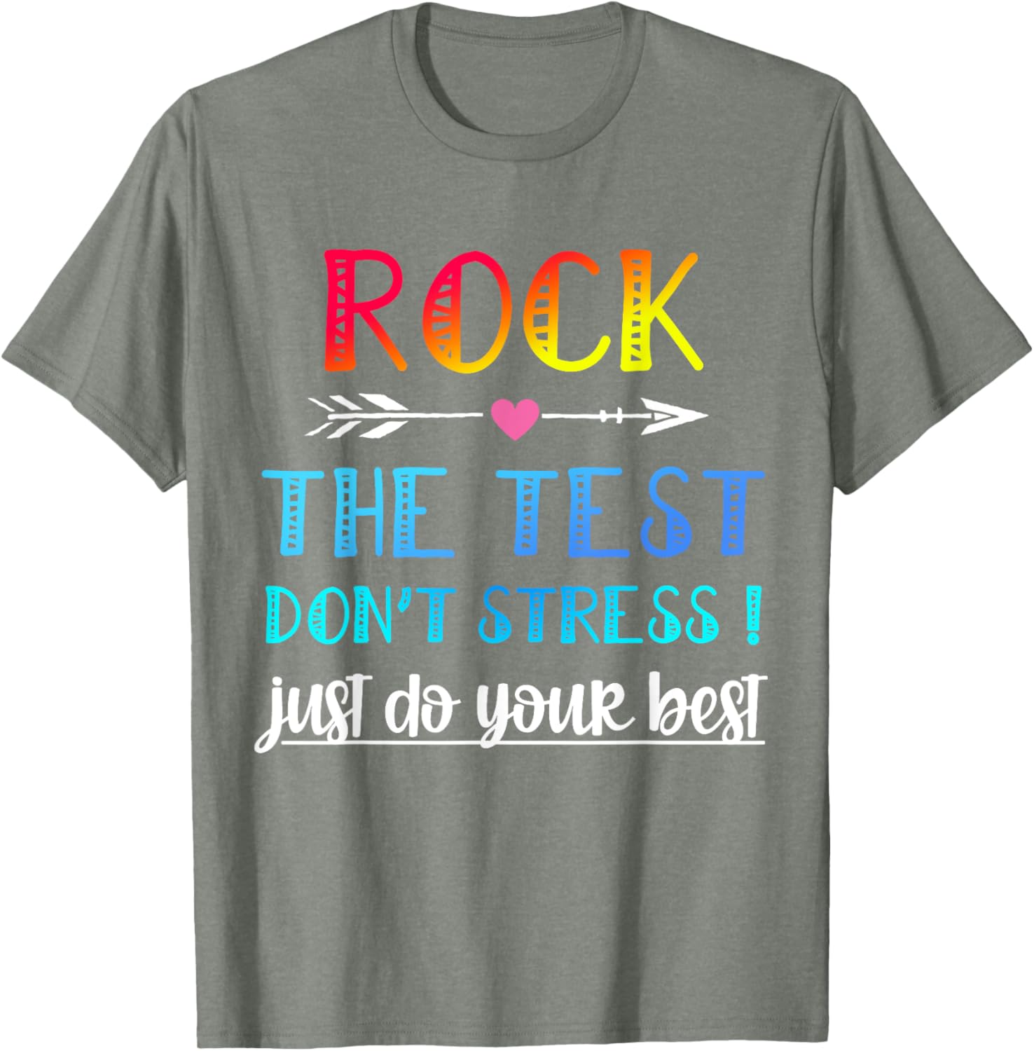 Rock The Test Teacher Test Day Testing Day Funny Teacher T-Shirt