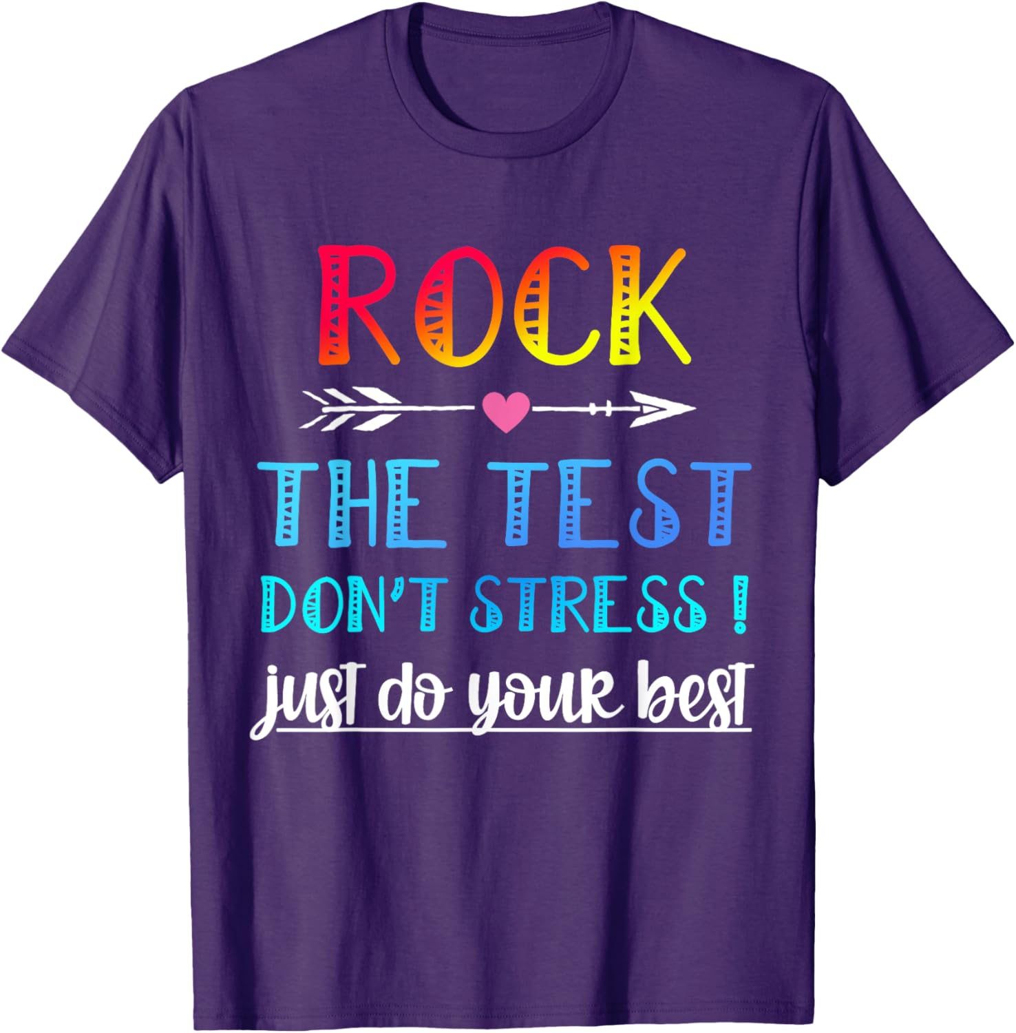 Rock The Test Teacher Test Day Testing Day Funny Teacher T-Shirt