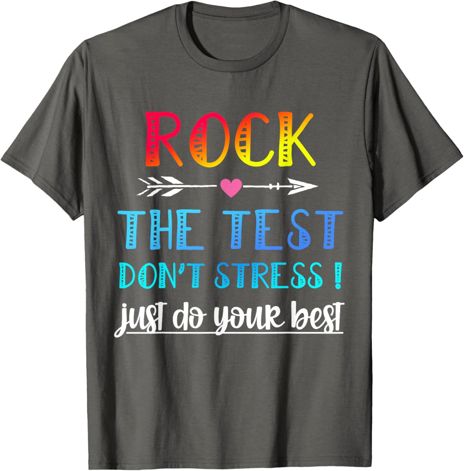 Rock The Test Teacher Test Day Testing Day Funny Teacher T-Shirt