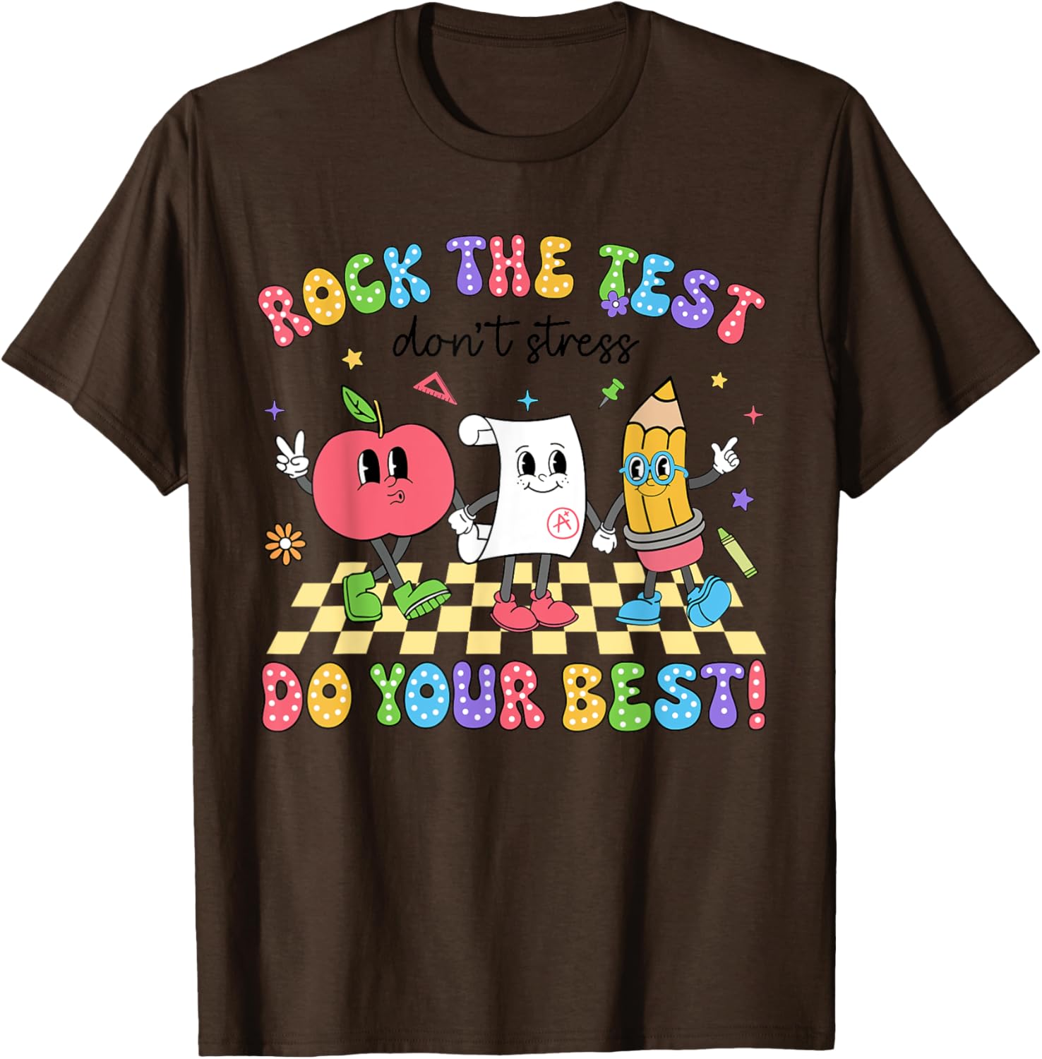 Rock The Test Testing Day Don't Stress Do Your Best Teacher T-Shirt