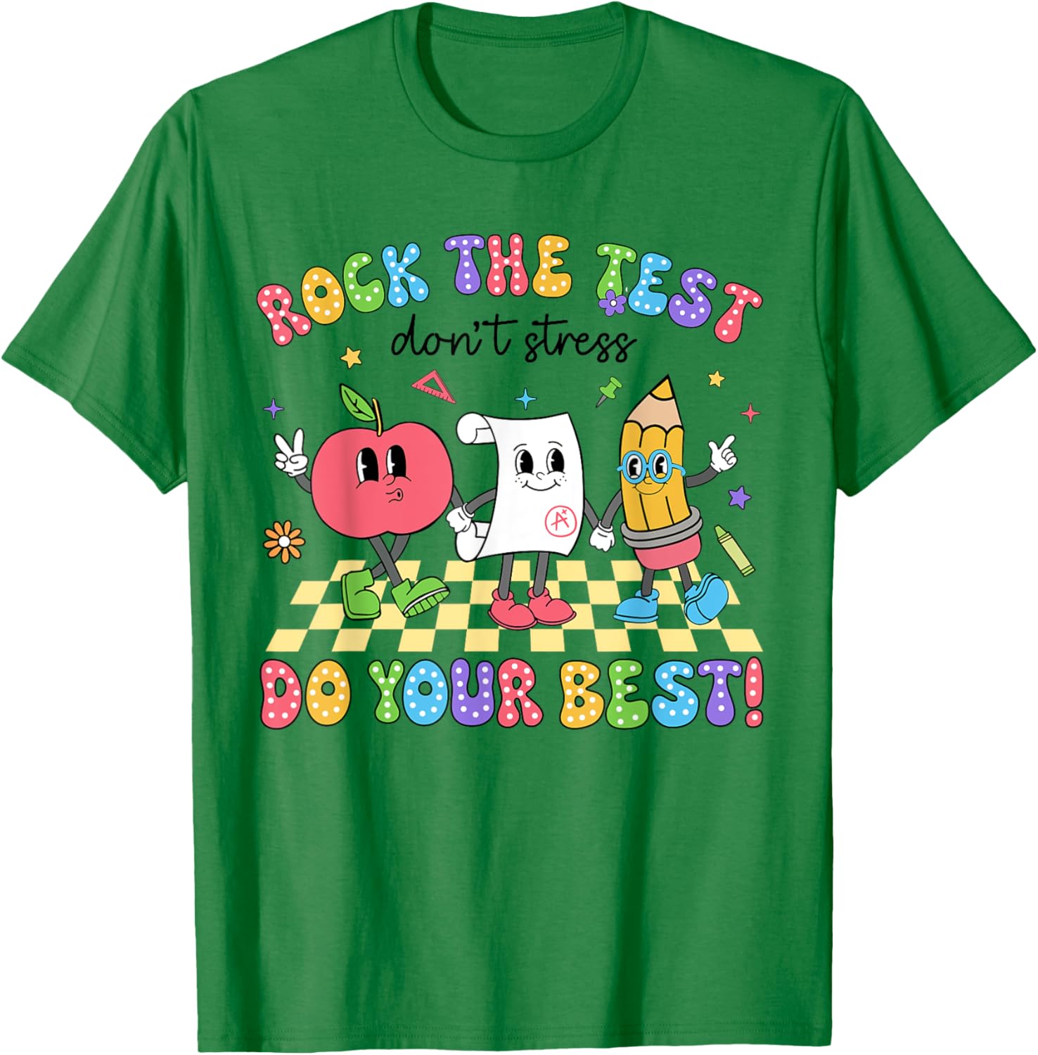 Rock The Test Testing Day Don't Stress Do Your Best Teacher T-Shirt