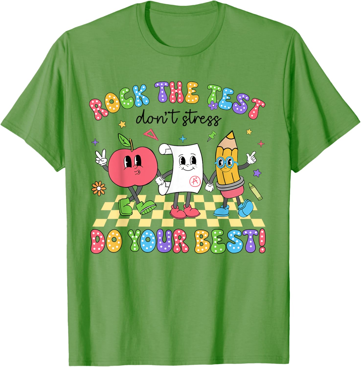 Rock The Test Testing Day Don't Stress Do Your Best Teacher T-Shirt