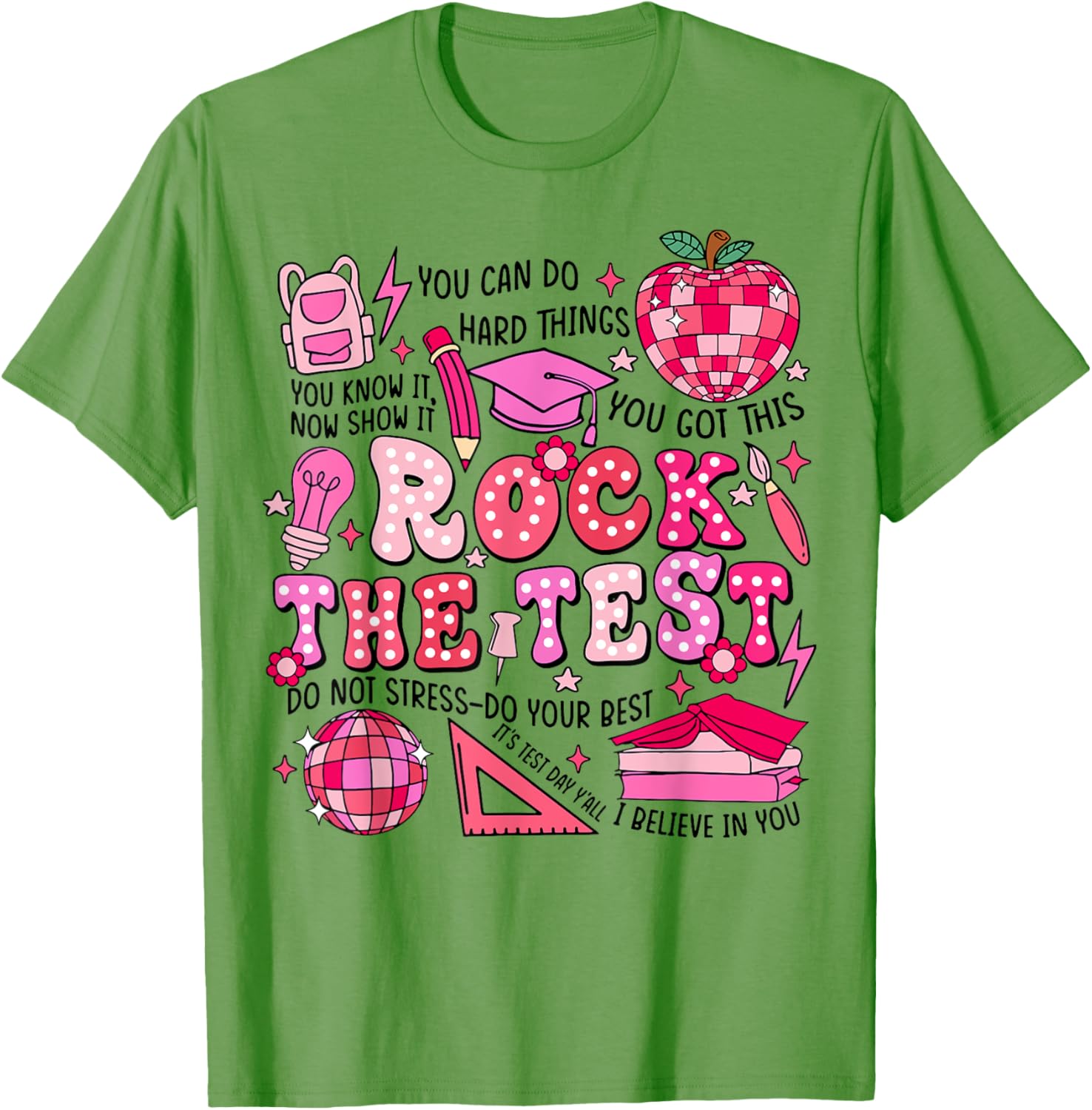Rock The Test Testing Day Don't Stress Do Your Best Teacher T-Shirt