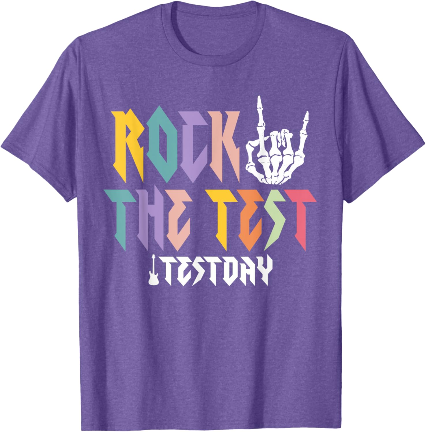 Rock The Test Testing Day Hand Skeleton Teacher Student T-Shirt