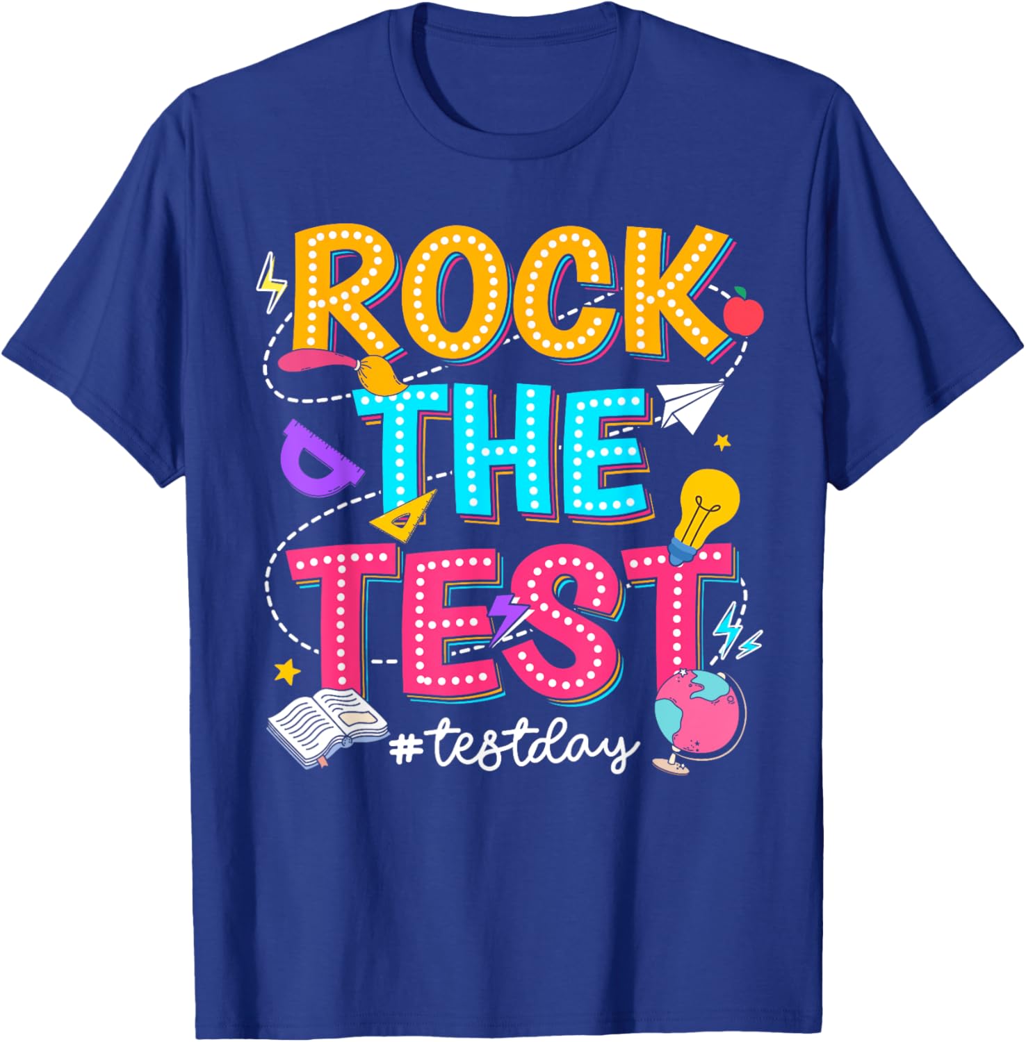 Rock The Test Testing Day Retro Motivational Teacher Student T-Shirt
