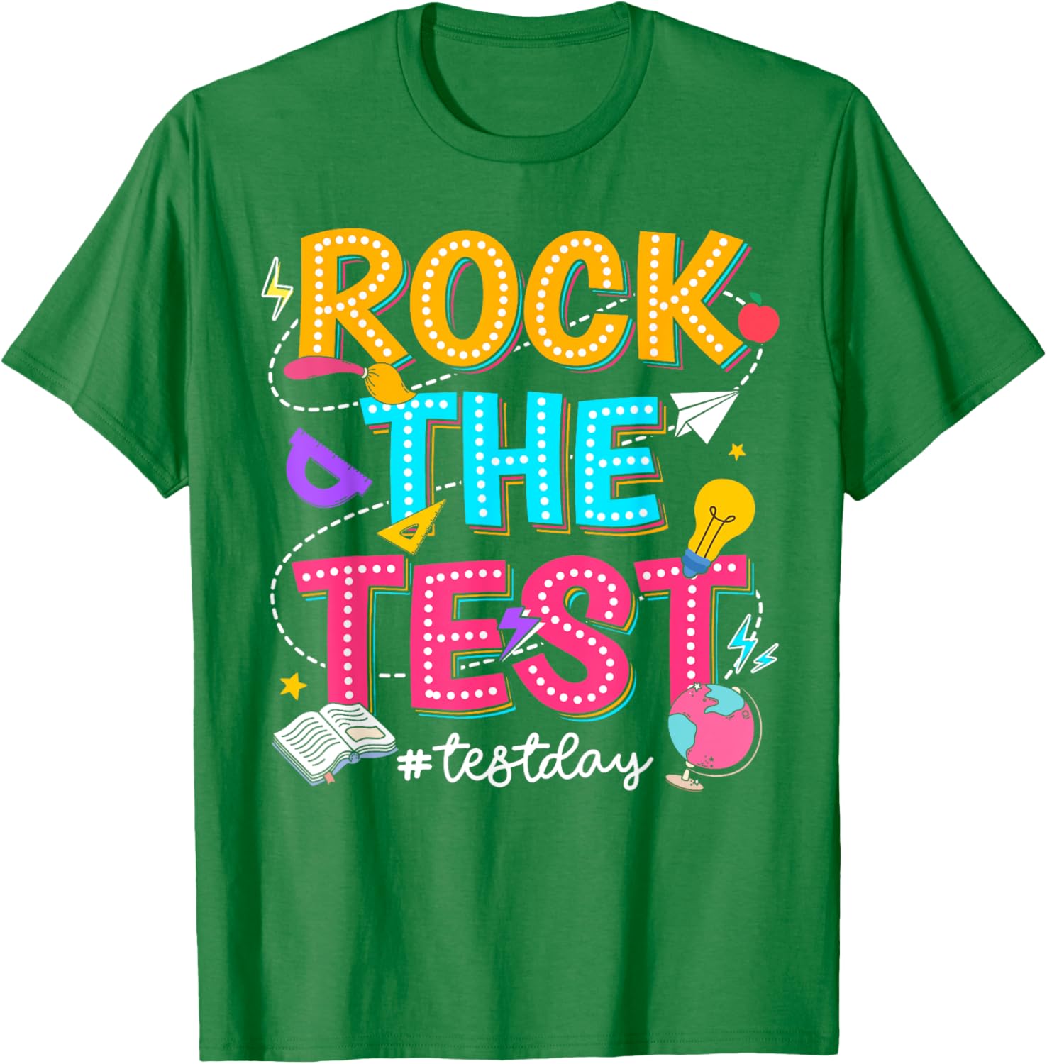 Rock The Test Testing Day Retro Motivational Teacher Student T-Shirt