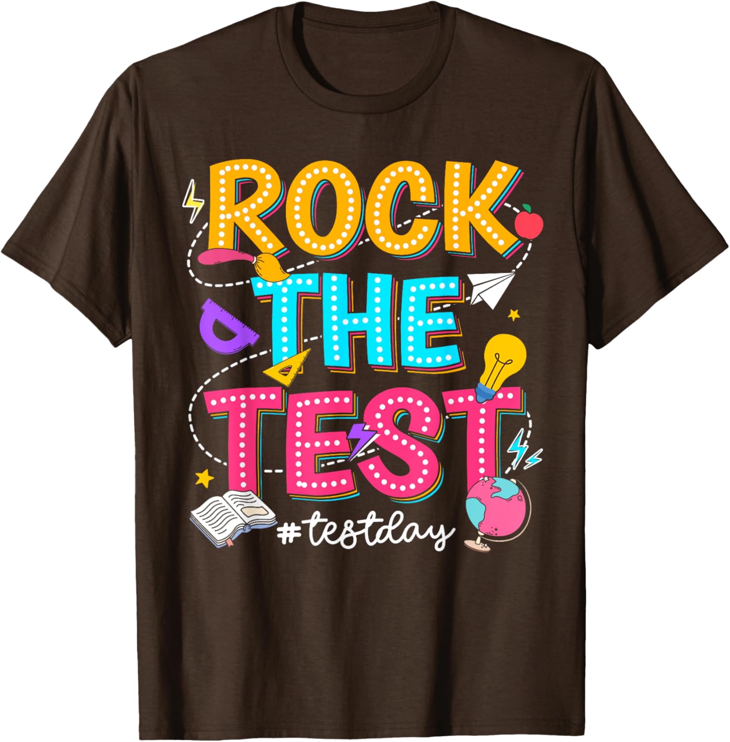 Rock The Test Testing Day Retro Motivational Teacher Student T-Shirt