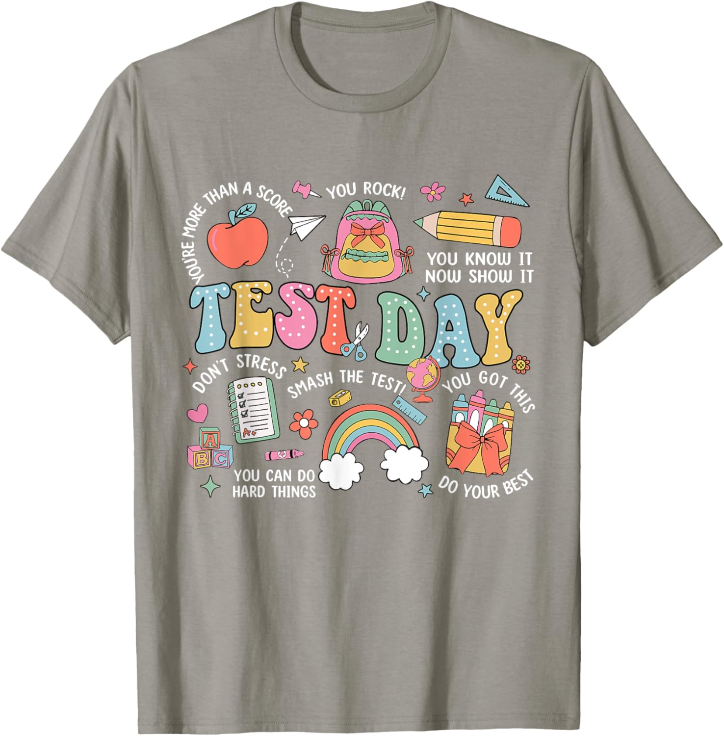 Rock The Test Testing Day Retro Motivational Teacher Student T-Shirt