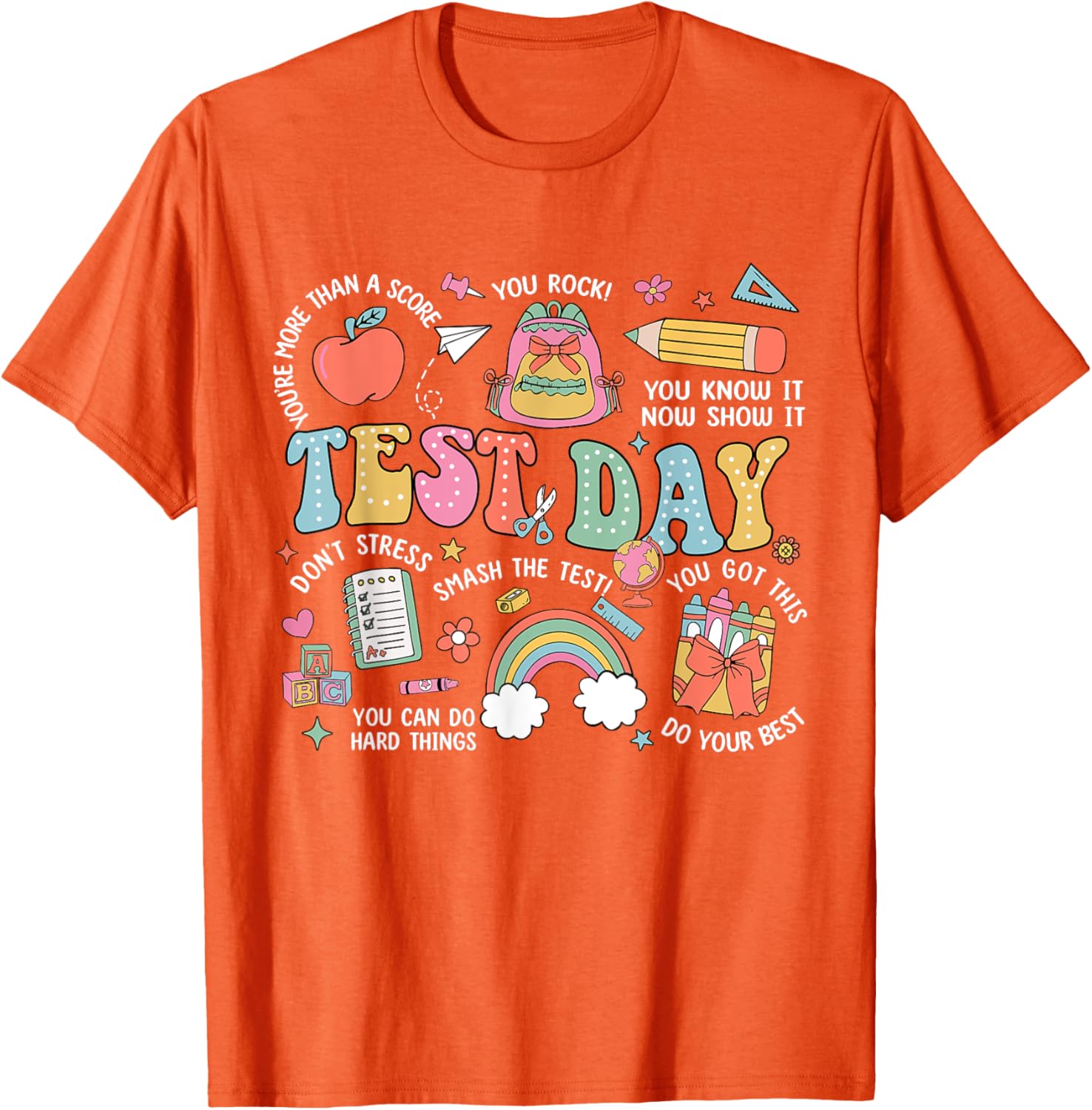 Rock The Test Testing Day Retro Motivational Teacher Student T-Shirt