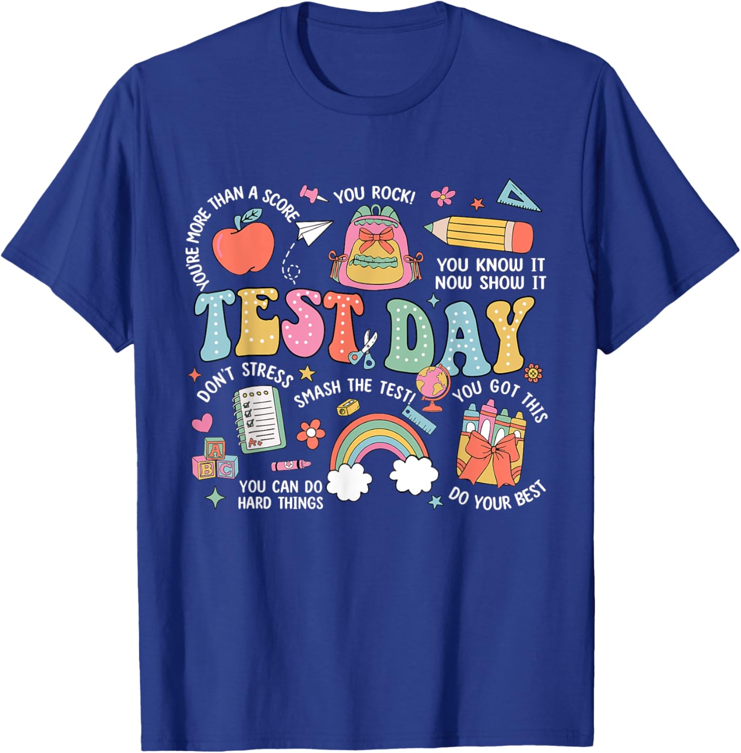 Rock The Test Testing Day Retro Motivational Teacher Student T-Shirt