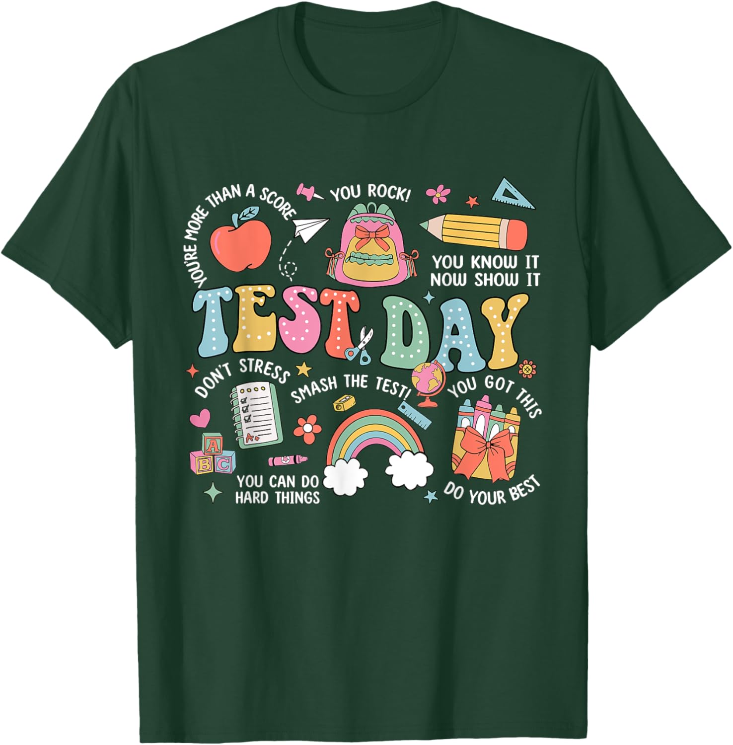 Rock The Test Testing Day Retro Motivational Teacher Student T-Shirt