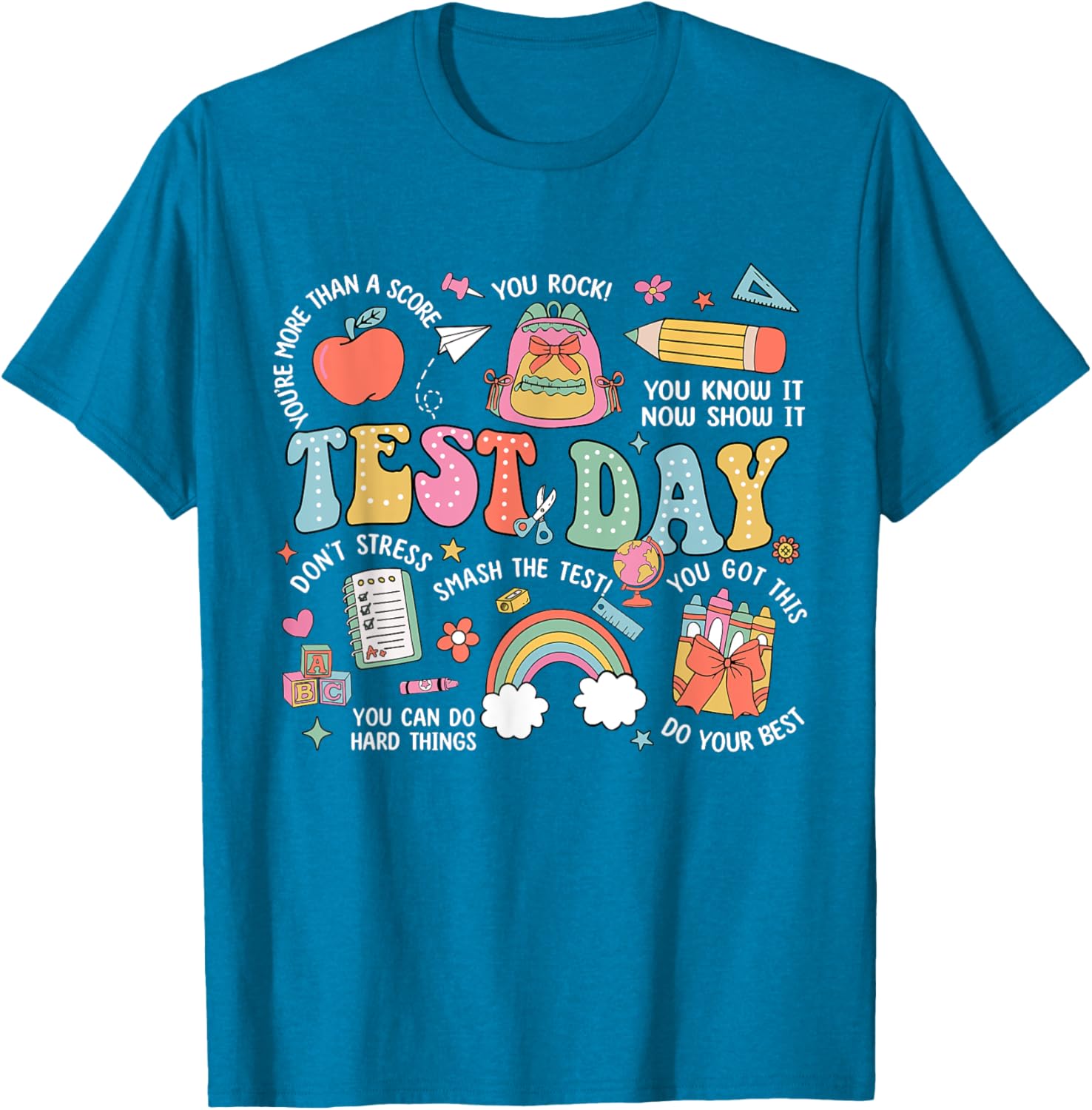 Rock The Test Testing Day Retro Motivational Teacher Student T-Shirt