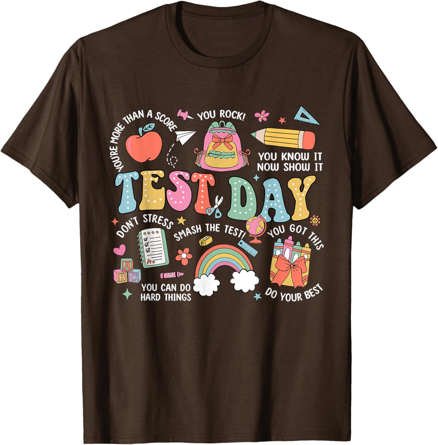 Rock The Test Testing Day Retro Motivational Teacher Student T-Shirt