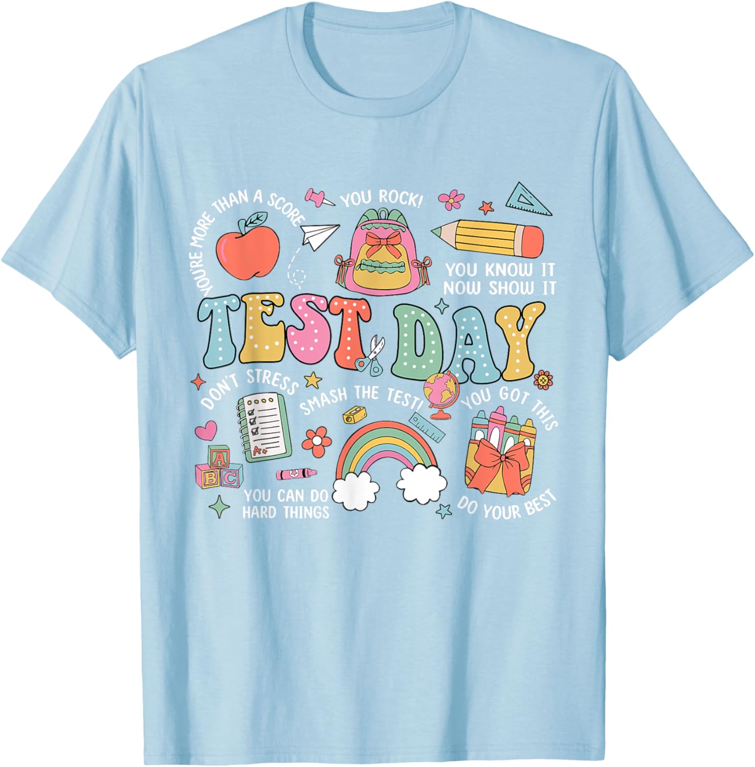 Rock The Test Testing Day Retro Motivational Teacher Student T-Shirt