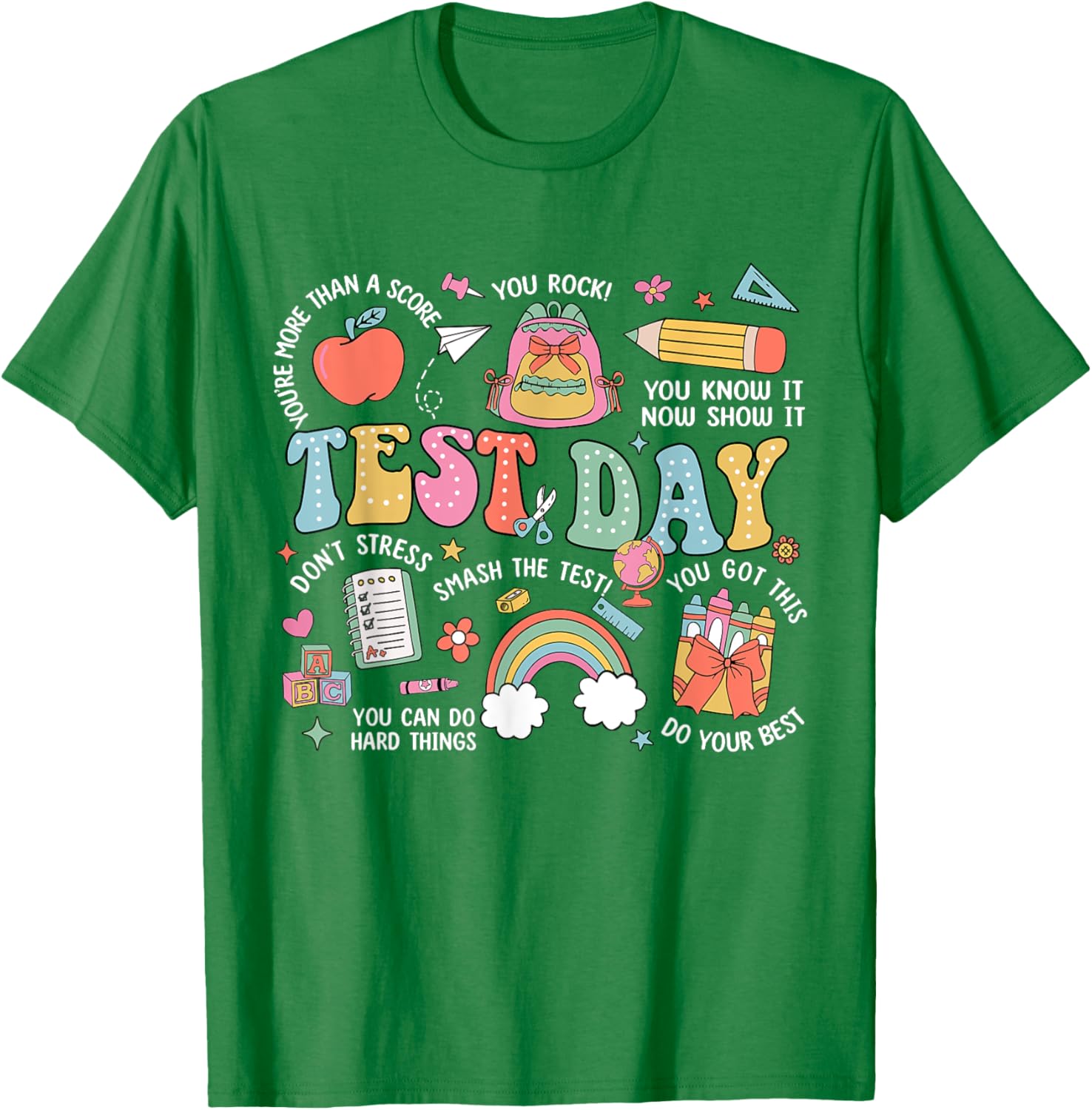 Rock The Test Testing Day Retro Motivational Teacher Student T-Shirt