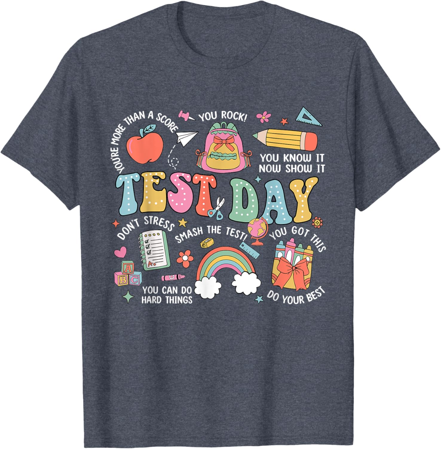 Rock The Test Testing Day Retro Motivational Teacher Student T-Shirt
