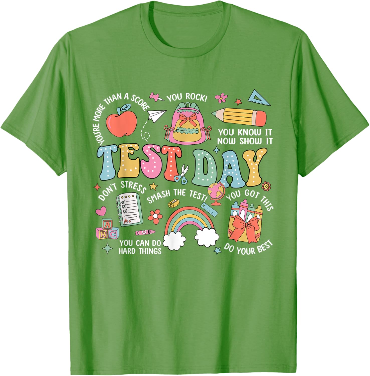 Rock The Test Testing Day Retro Motivational Teacher Student T-Shirt