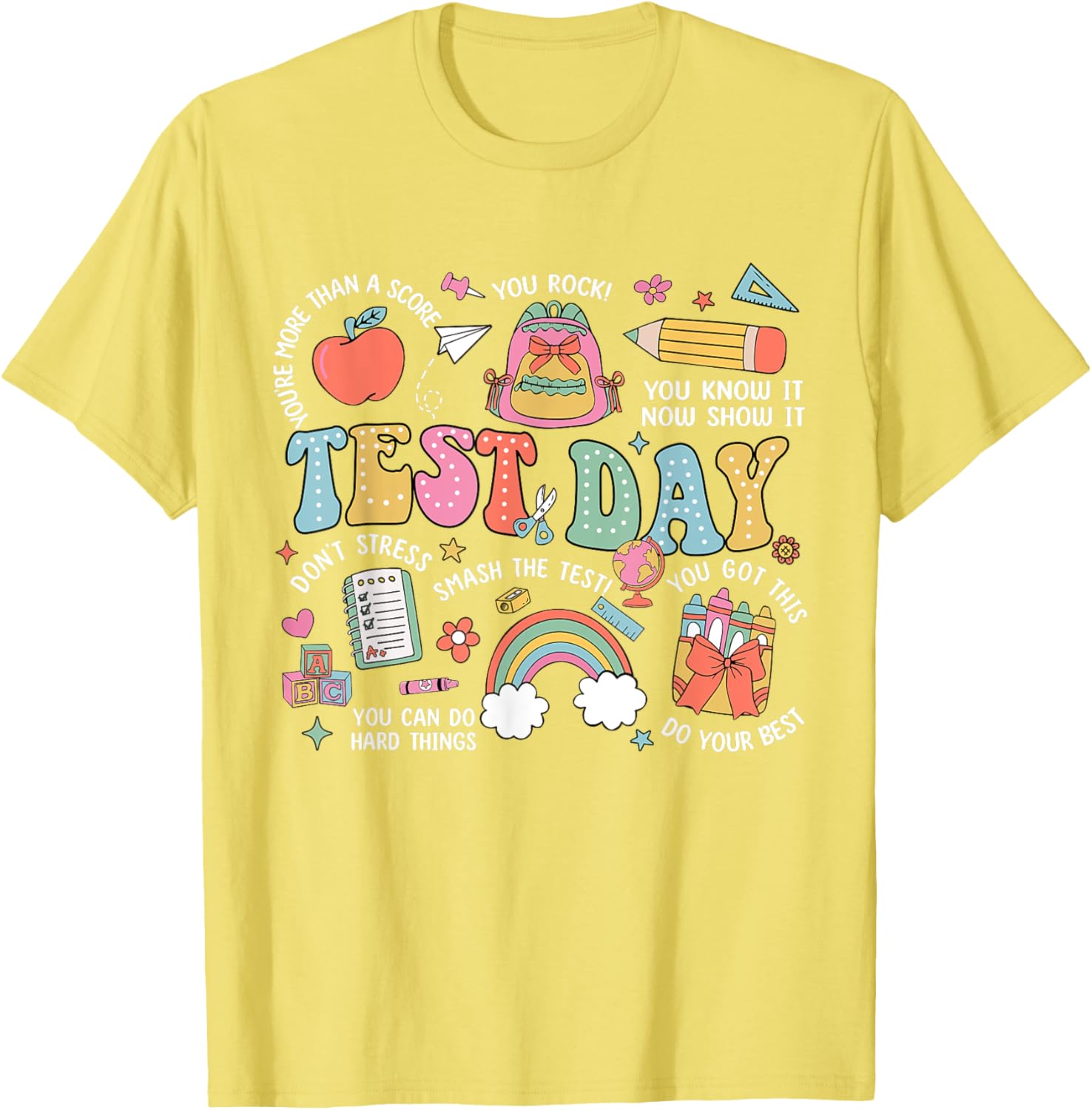 Rock The Test Testing Day Retro Motivational Teacher Student T-Shirt