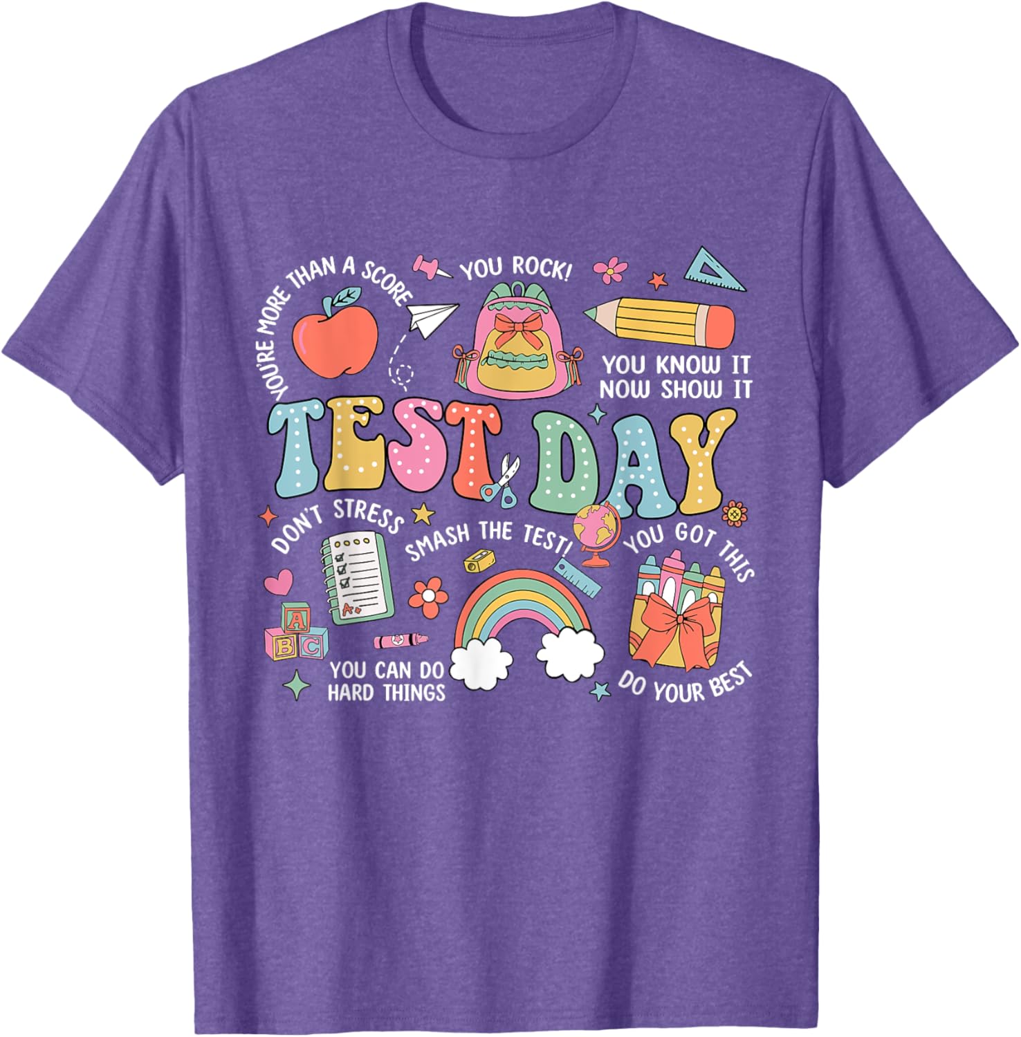 Rock The Test Testing Day Retro Motivational Teacher Student T-Shirt