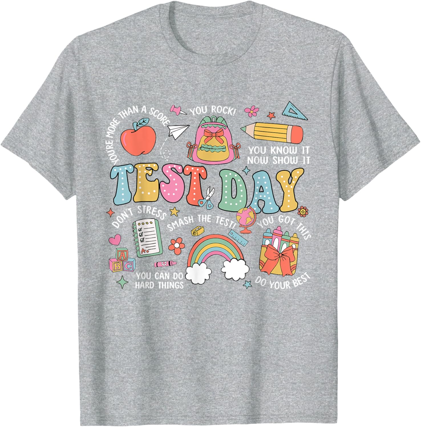 Rock The Test Testing Day Retro Motivational Teacher Student T-Shirt
