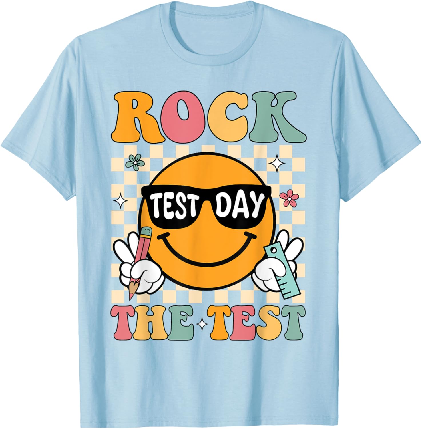 Rock The Test Testing Day Retro Motivational Teacher Student T-Shirt