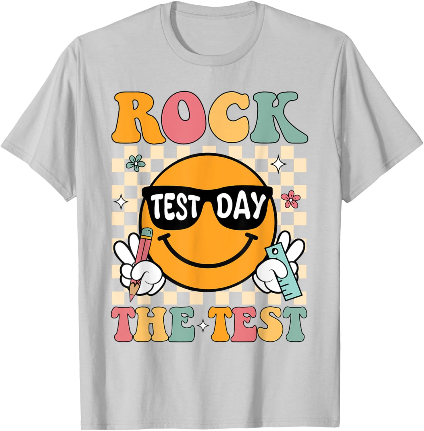 Rock The Test Testing Day Retro Motivational Teacher Student T-Shirt