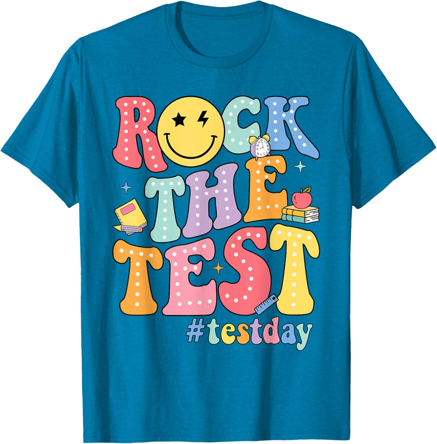 Rock The Test Testing Day Retro Motivational Teacher Student T-Shirt