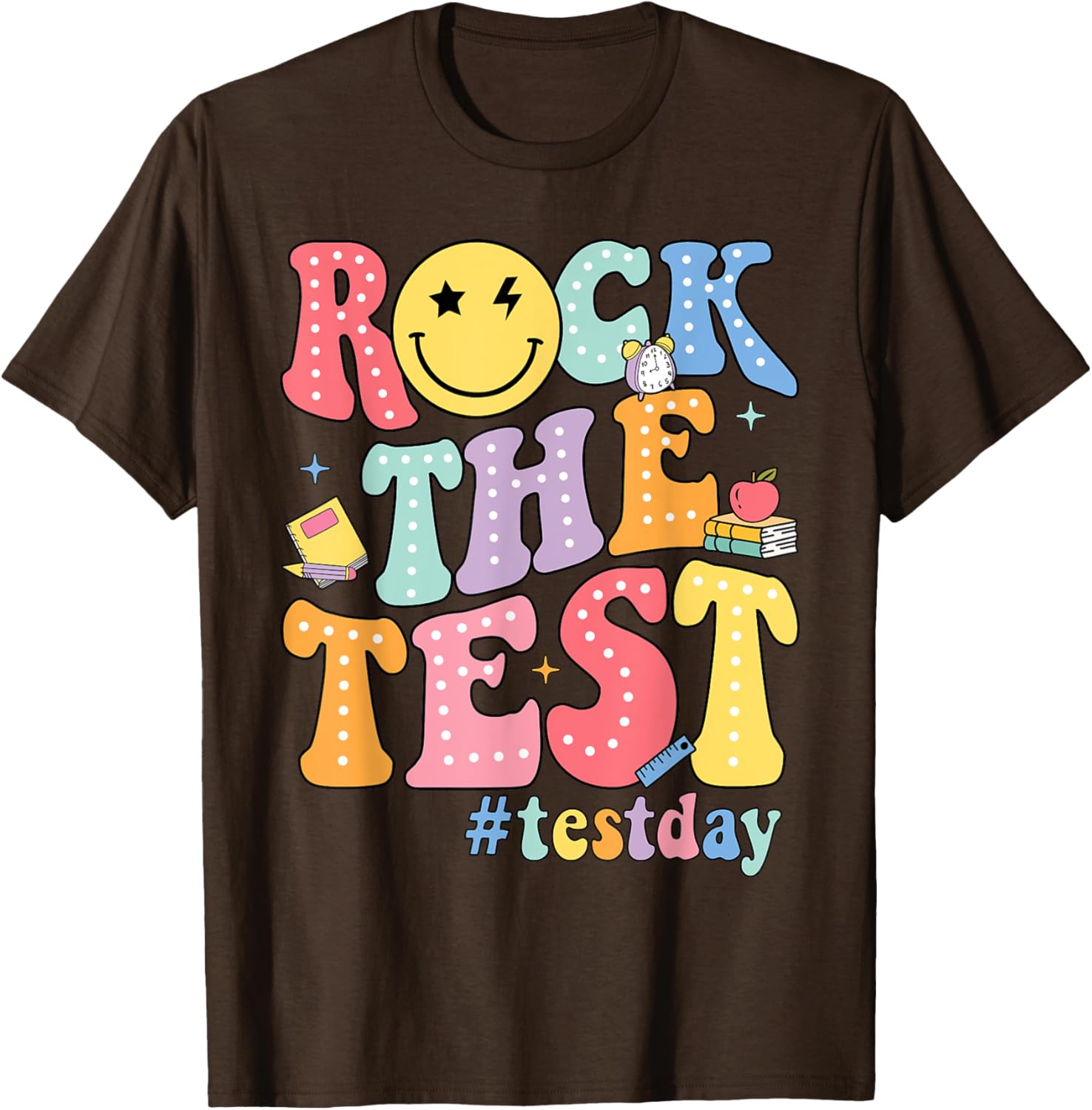 Rock The Test Testing Day Retro Motivational Teacher Student T-Shirt