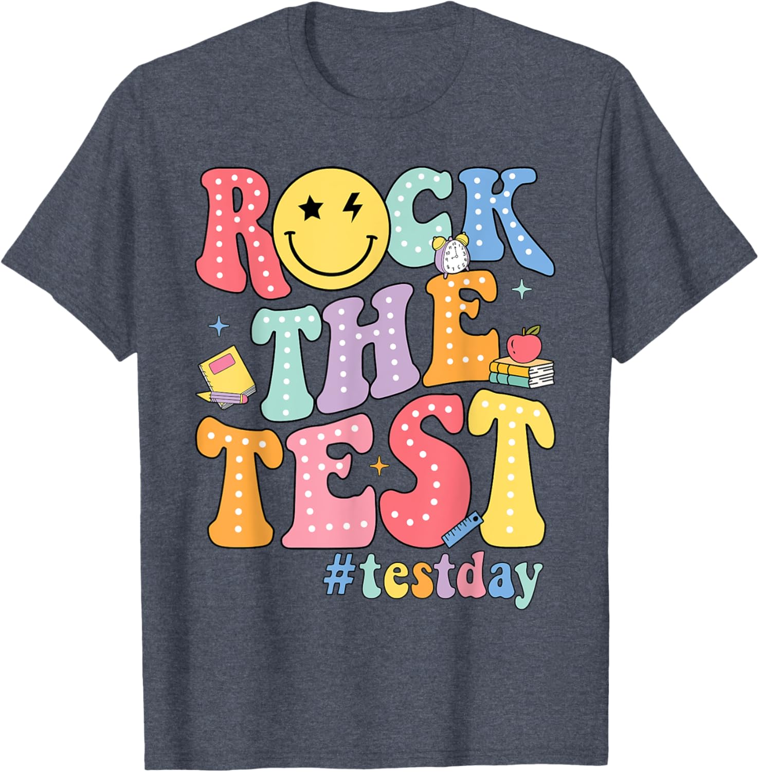 Rock The Test Testing Day Retro Motivational Teacher Student T-Shirt