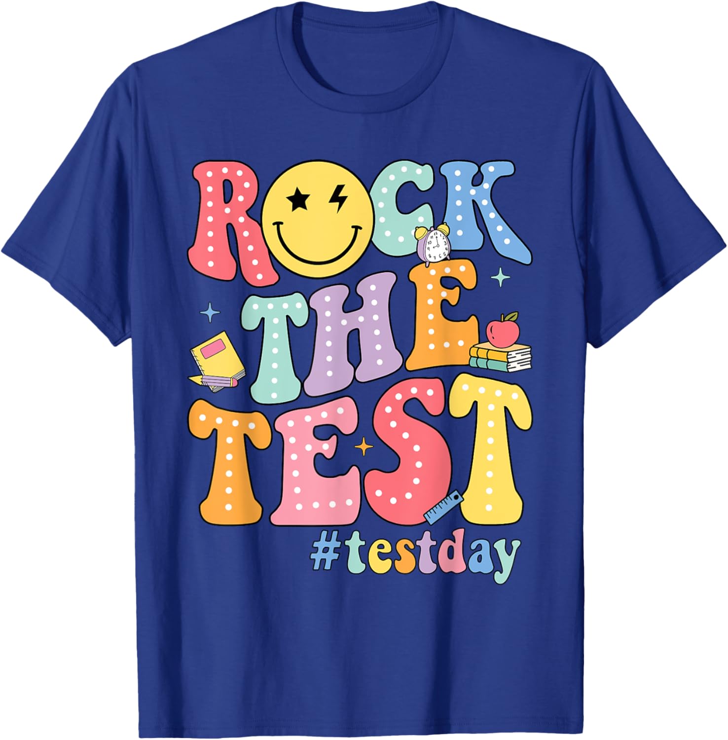 Rock The Test Testing Day Retro Motivational Teacher Student T-Shirt