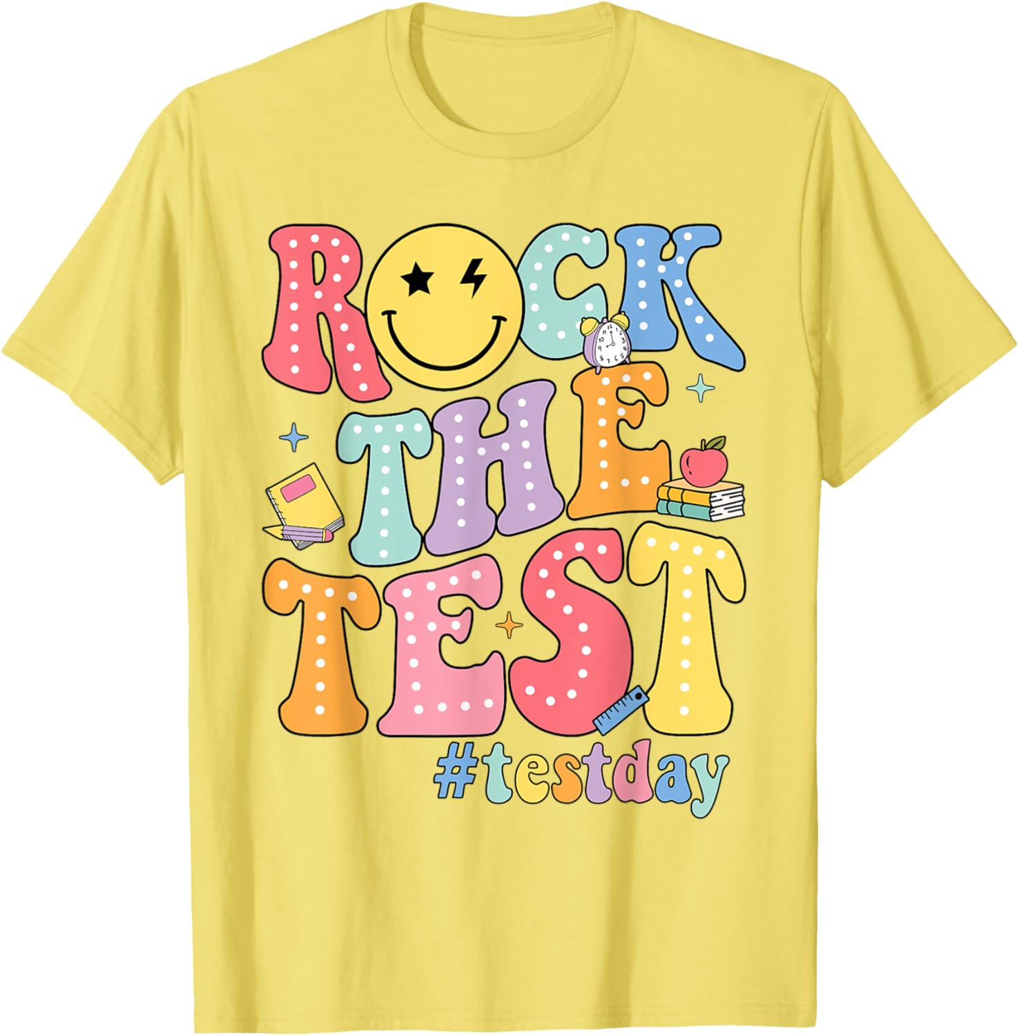 Rock The Test Testing Day Retro Motivational Teacher Student T-Shirt