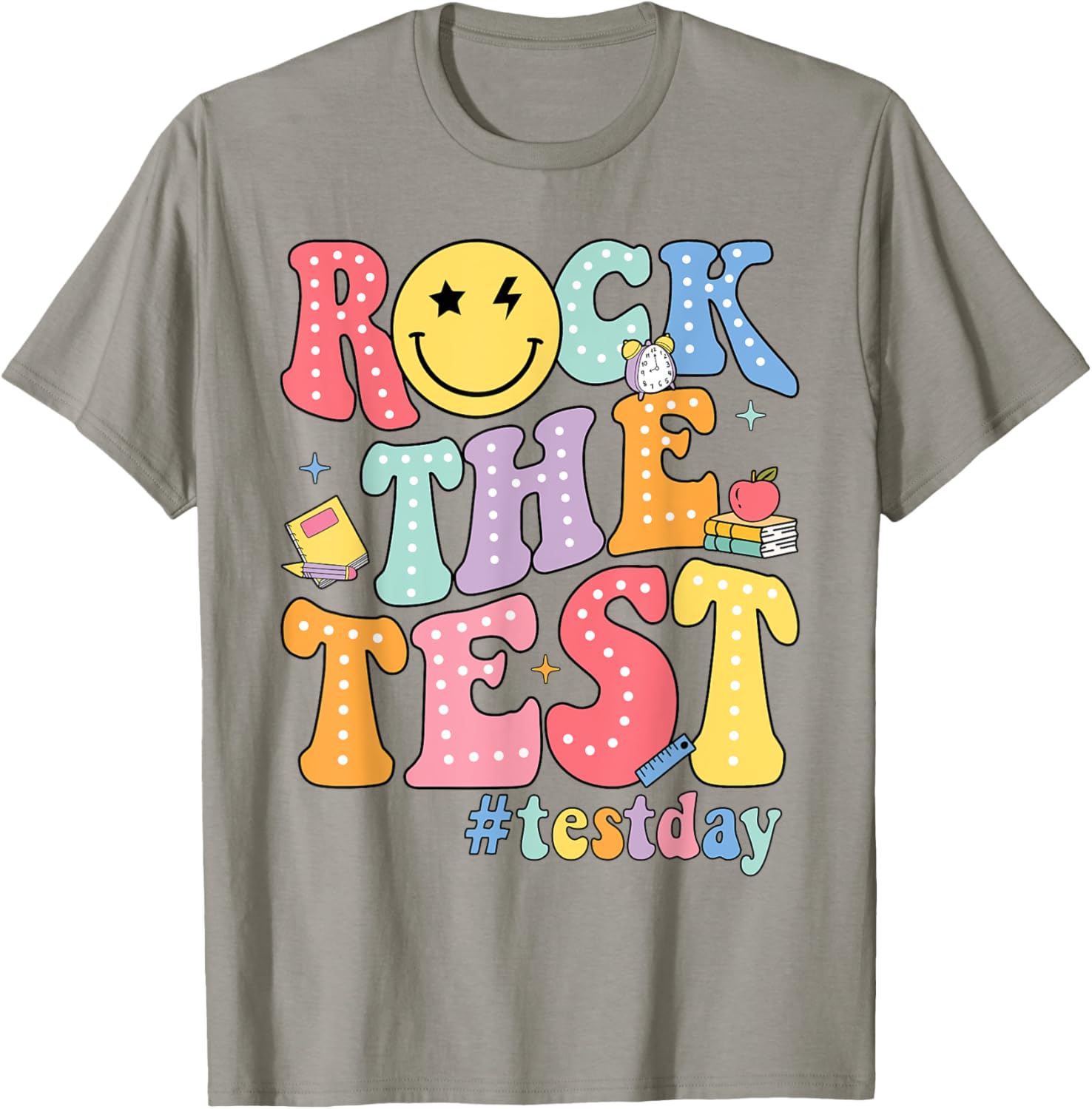 Rock The Test Testing Day Retro Motivational Teacher Student T-Shirt