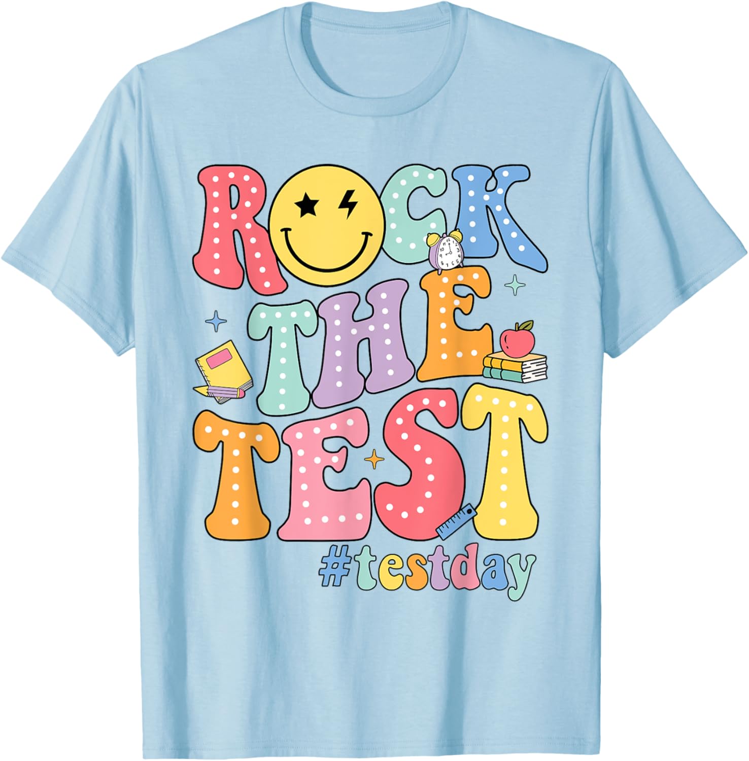Rock The Test Testing Day Retro Motivational Teacher Student T-Shirt