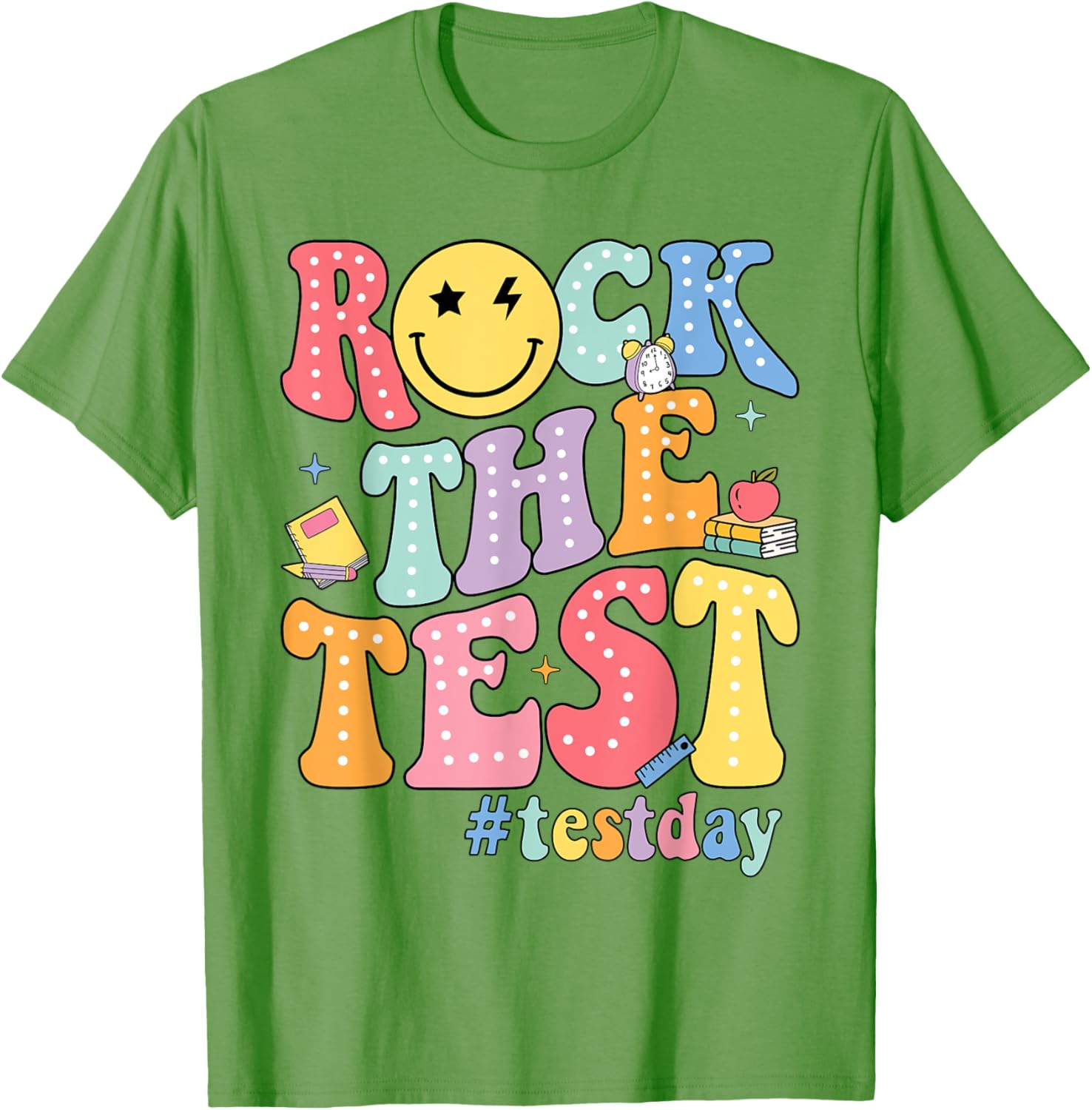 Rock The Test Testing Day Retro Motivational Teacher Student T-Shirt