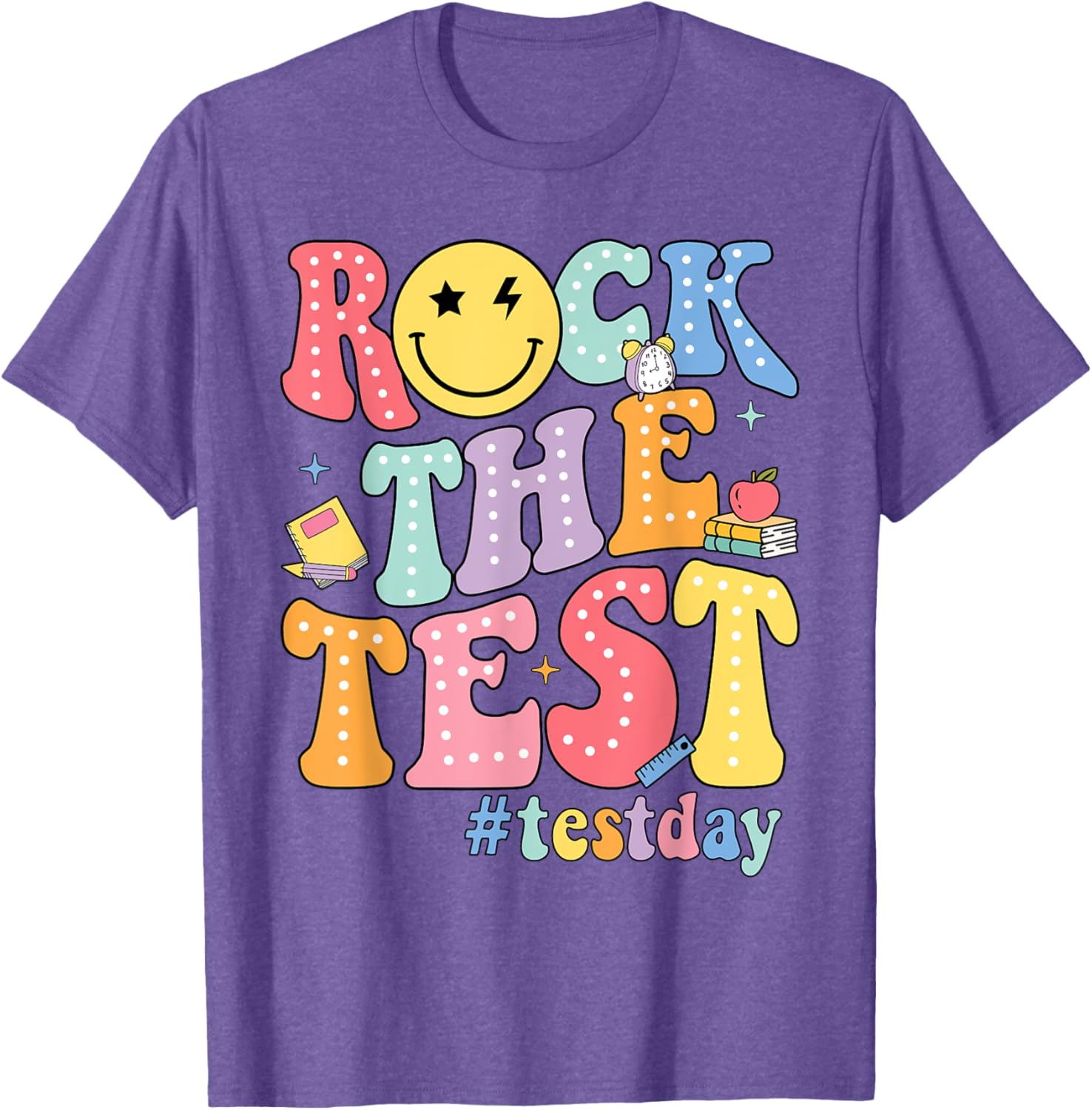 Rock The Test Testing Day Retro Motivational Teacher Student T-Shirt