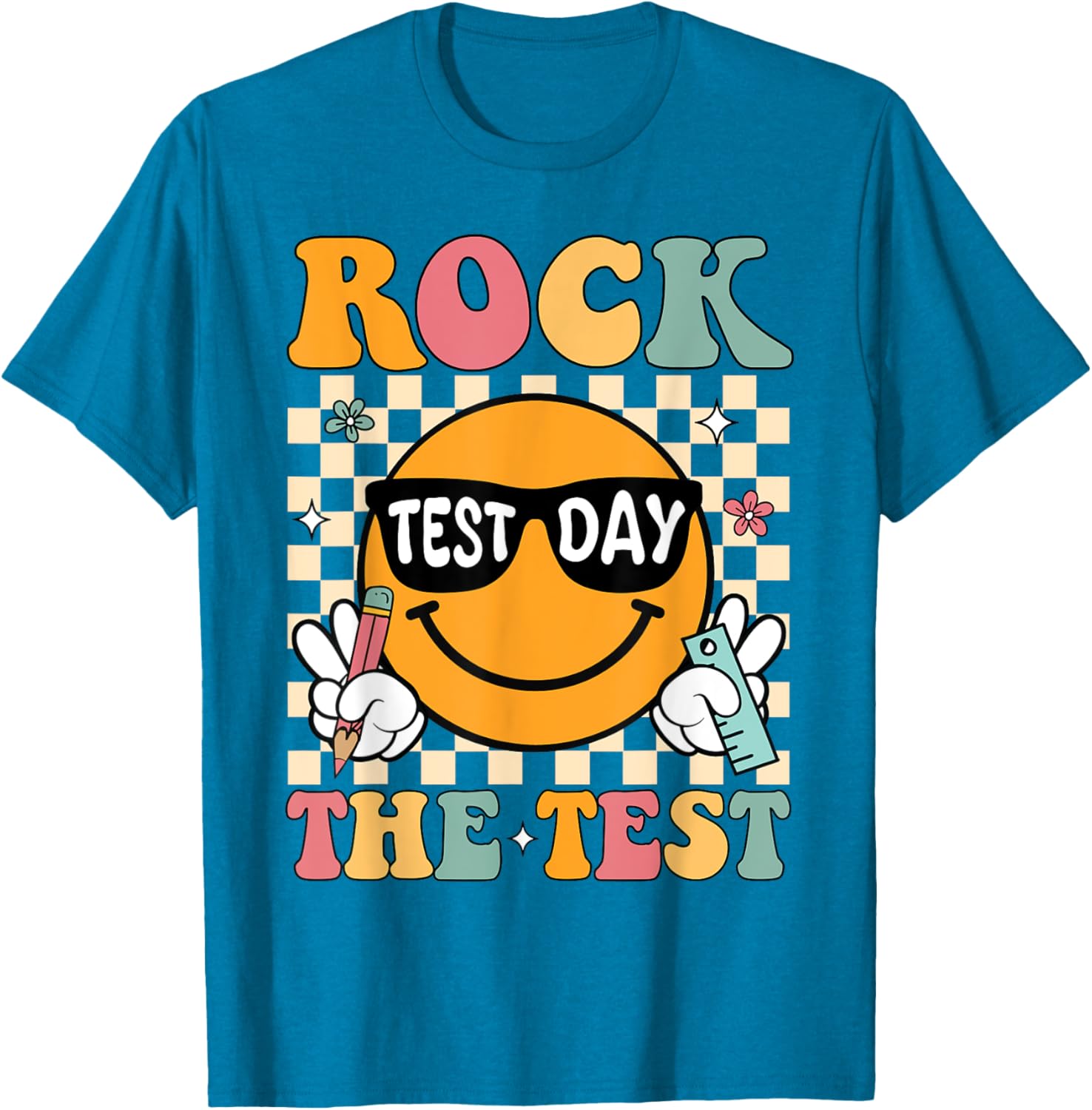 Rock The Test Testing Day Retro Motivational Teacher Student T-Shirt