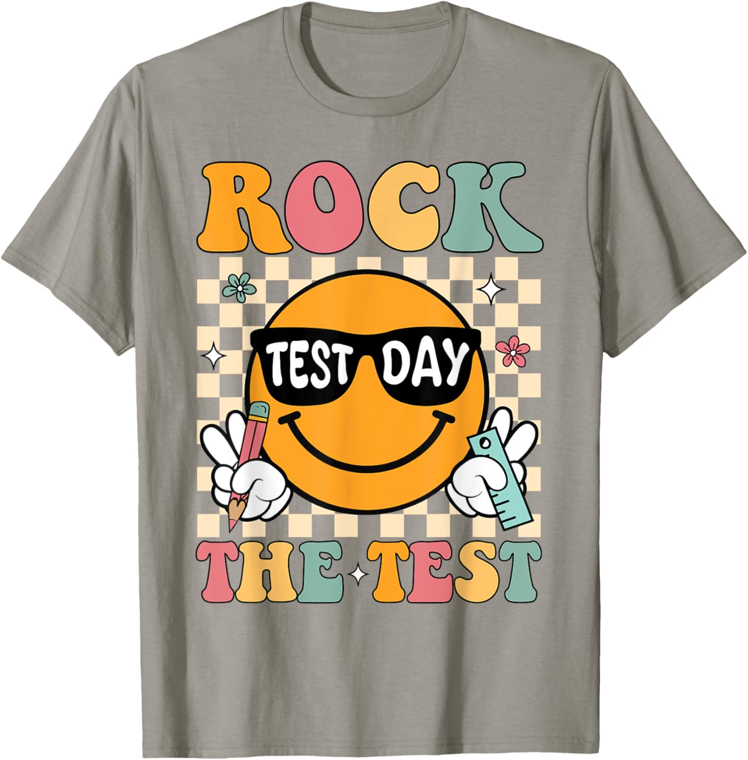 Rock The Test Testing Day Retro Motivational Teacher Student T-Shirt